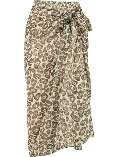 Eres Wild Leopard-print Cotton-voile Pareo