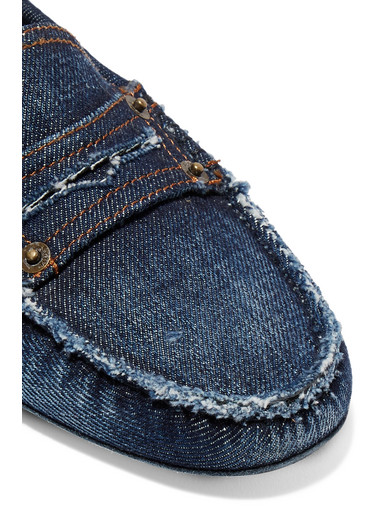 tod's gommino denim loafers