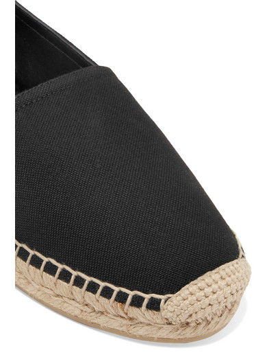 saint laurent logo embroidered canvas espadrilles