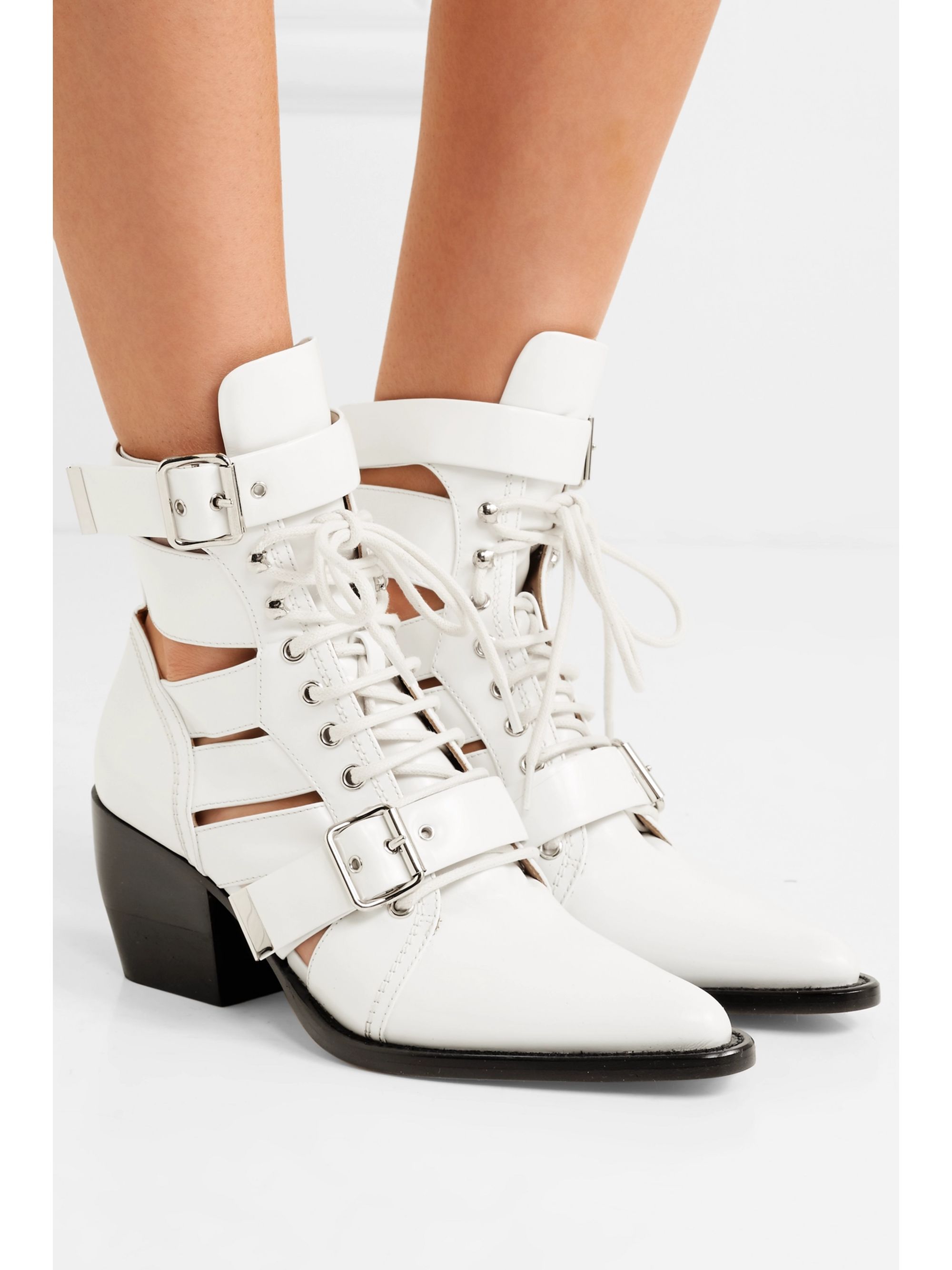 chloe boots white