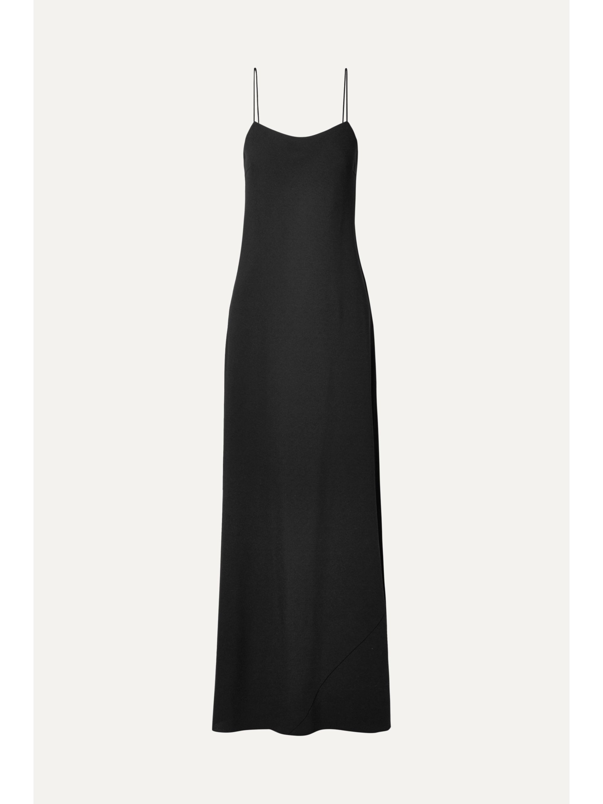 black crepe maxi dress