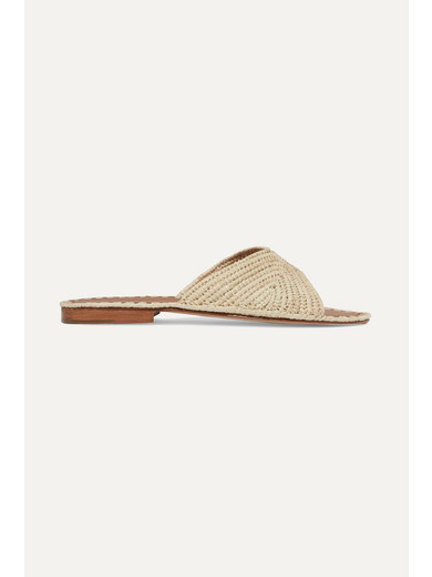 CARRIE FORBES SALON WOVEN RAFFIA SLIDES