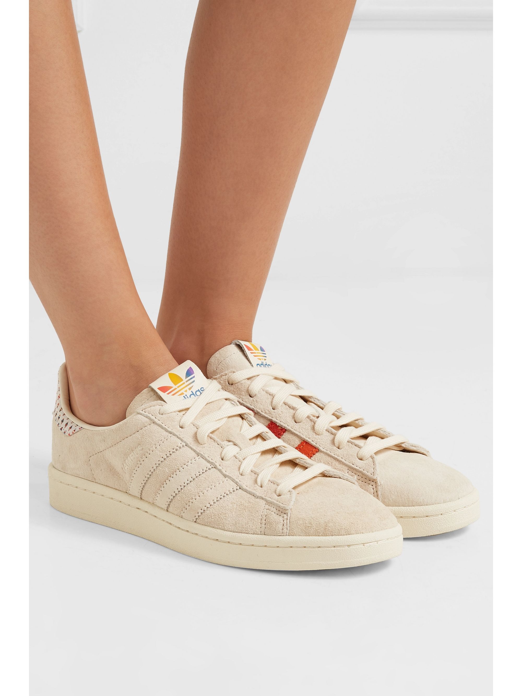 Off-white Campus Pride canvas-trimmed suede sneakers | adidas Originals | NET-A-PORTER