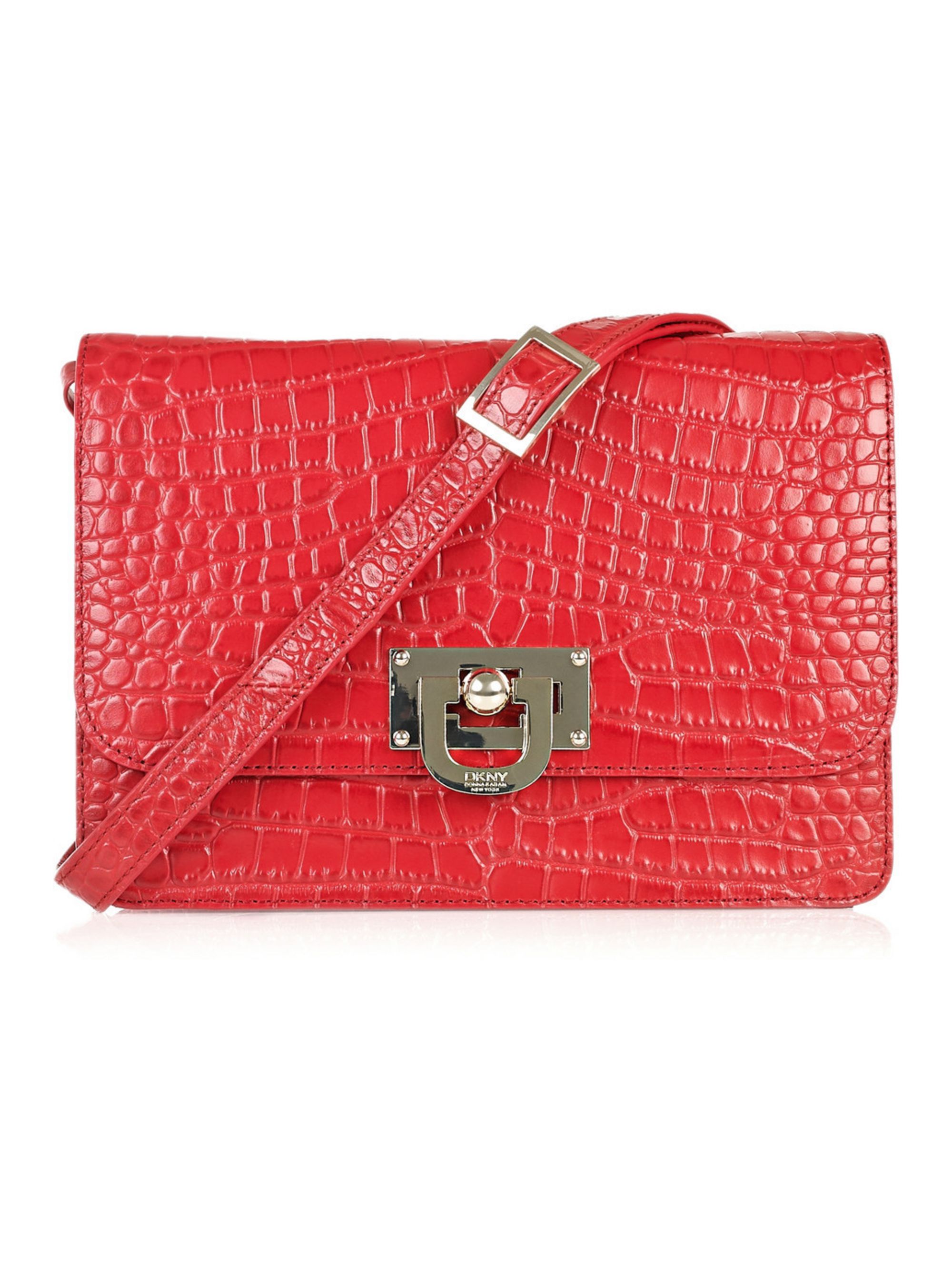 dkny crocodile effect leather bag