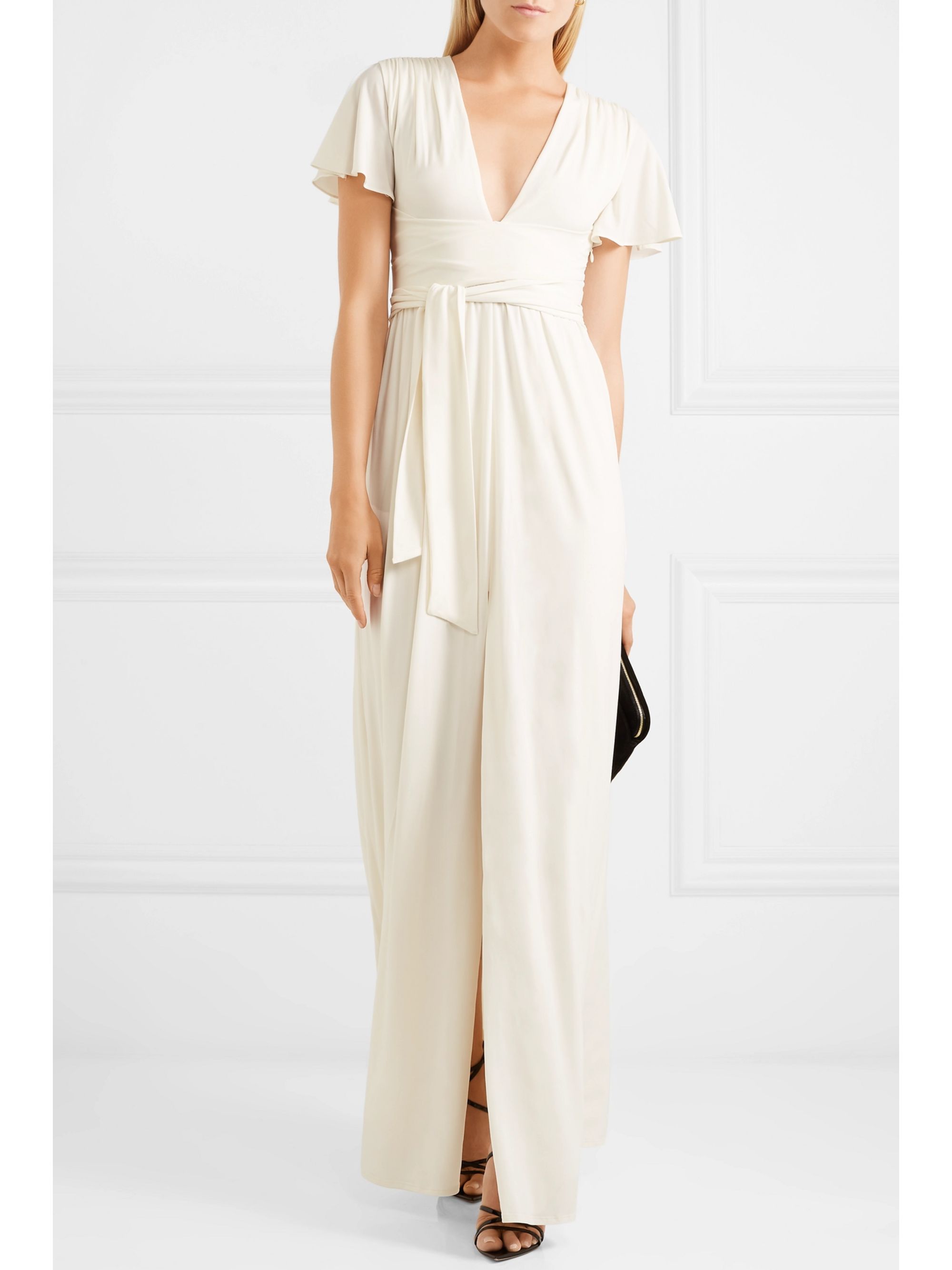 halston white gown