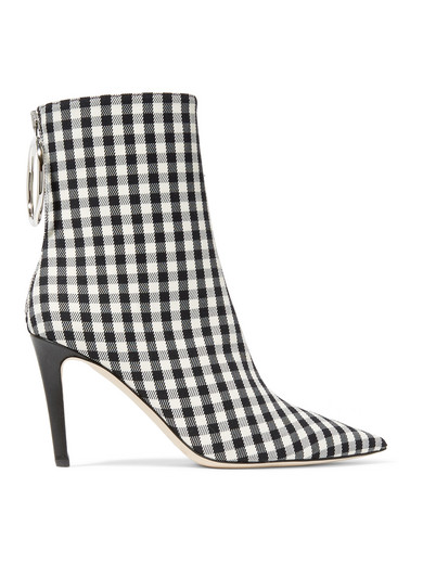 MONSE GINGHAM CANVAS SOCK BOOTS