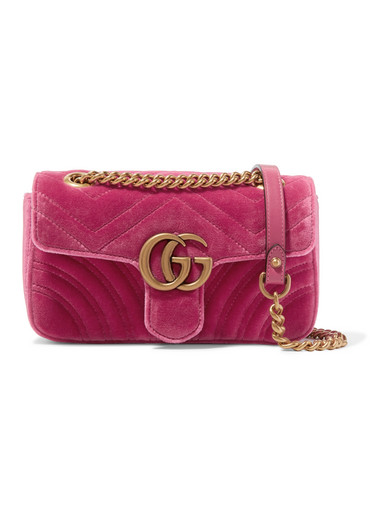 GUCCI GG Marmont mini quilted velvet shoulder bag