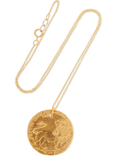 ALIGHIERI IL LEONE MEDALLION GOLD-PLATED NECKLACE