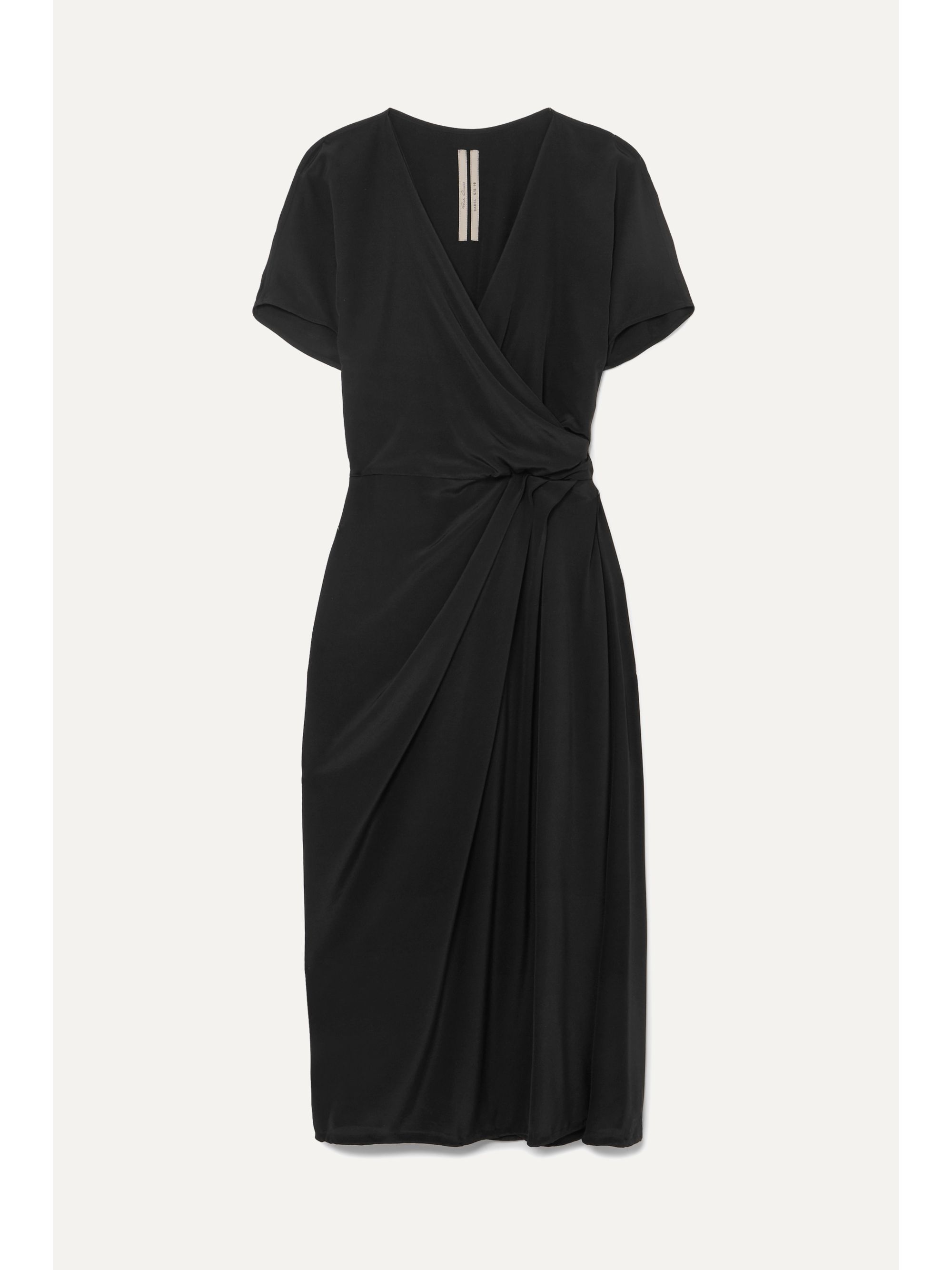 silk black wrap dress
