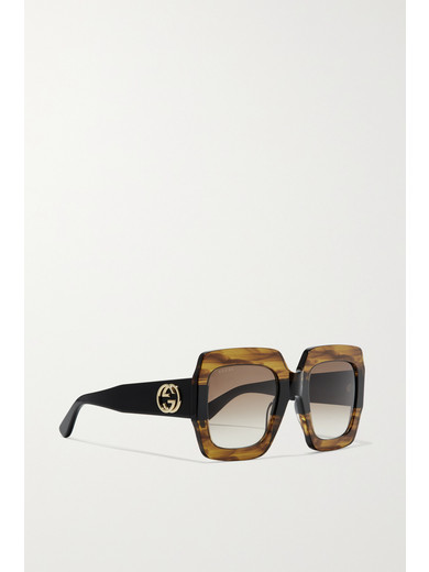 Gucci tortoiseshell oversize sunglasses, NWT GUCCI Oversized Square Sunglasses Tortoise Acetate with Gold  main image 4