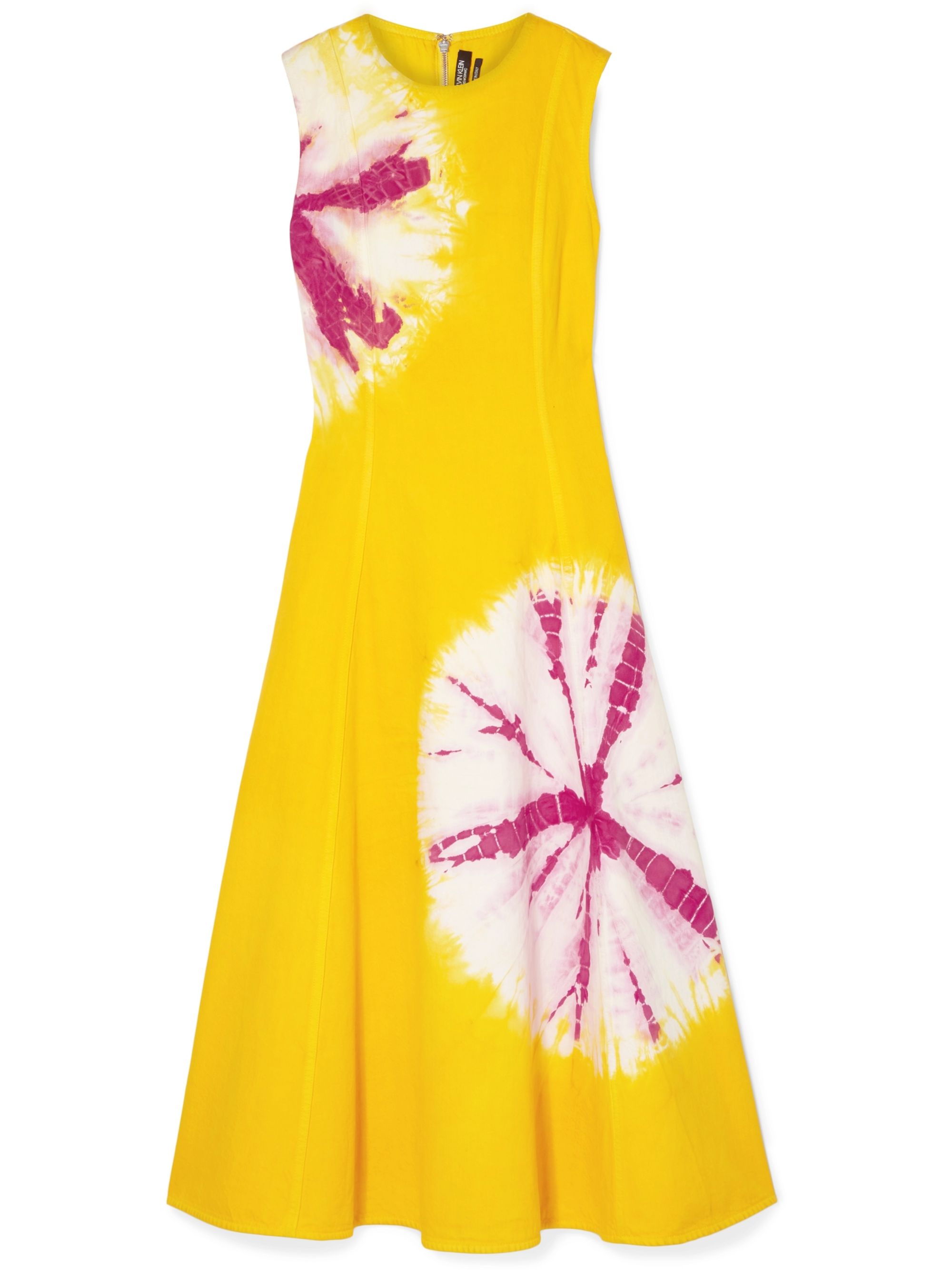 calvin klein yellow tie dye dress