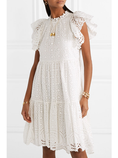 ulla johnson white eyelet dress
