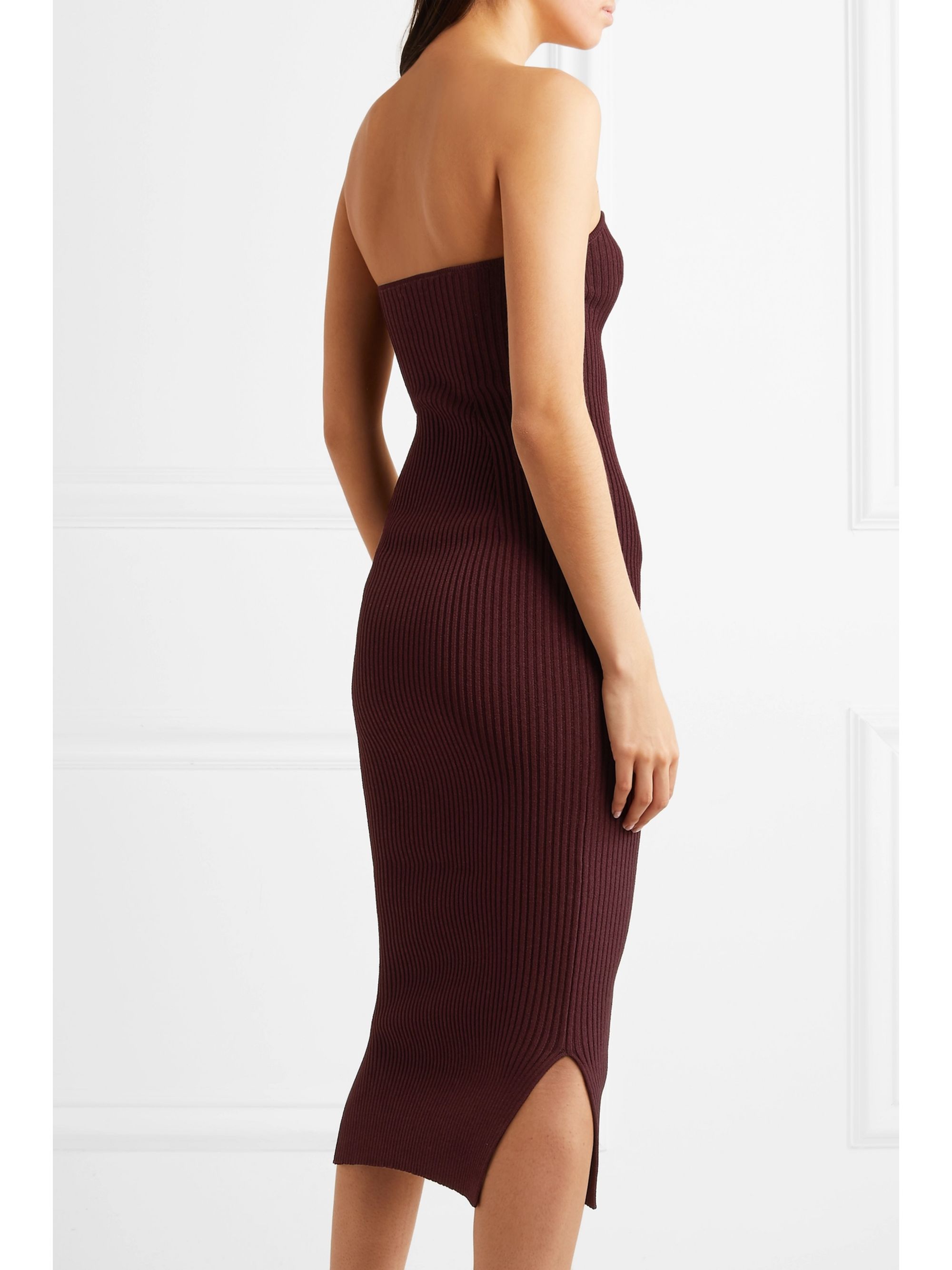 strapless ribbed dress