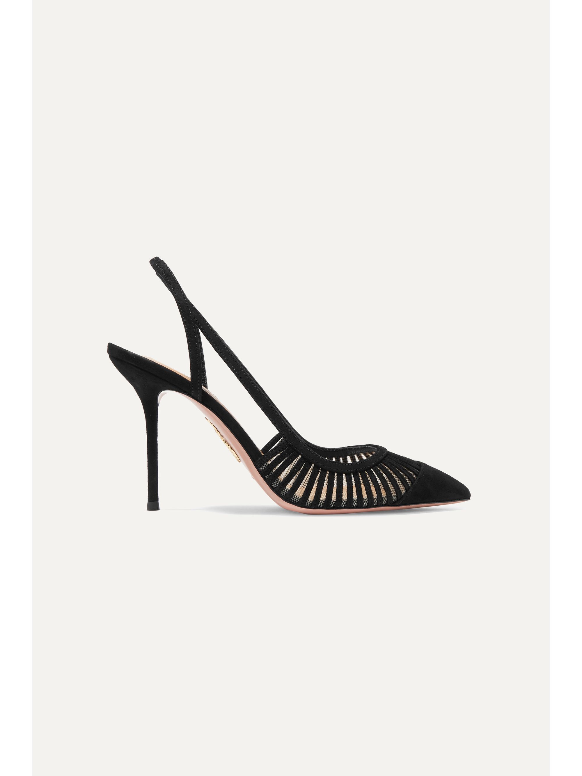 mesh slingback pumps