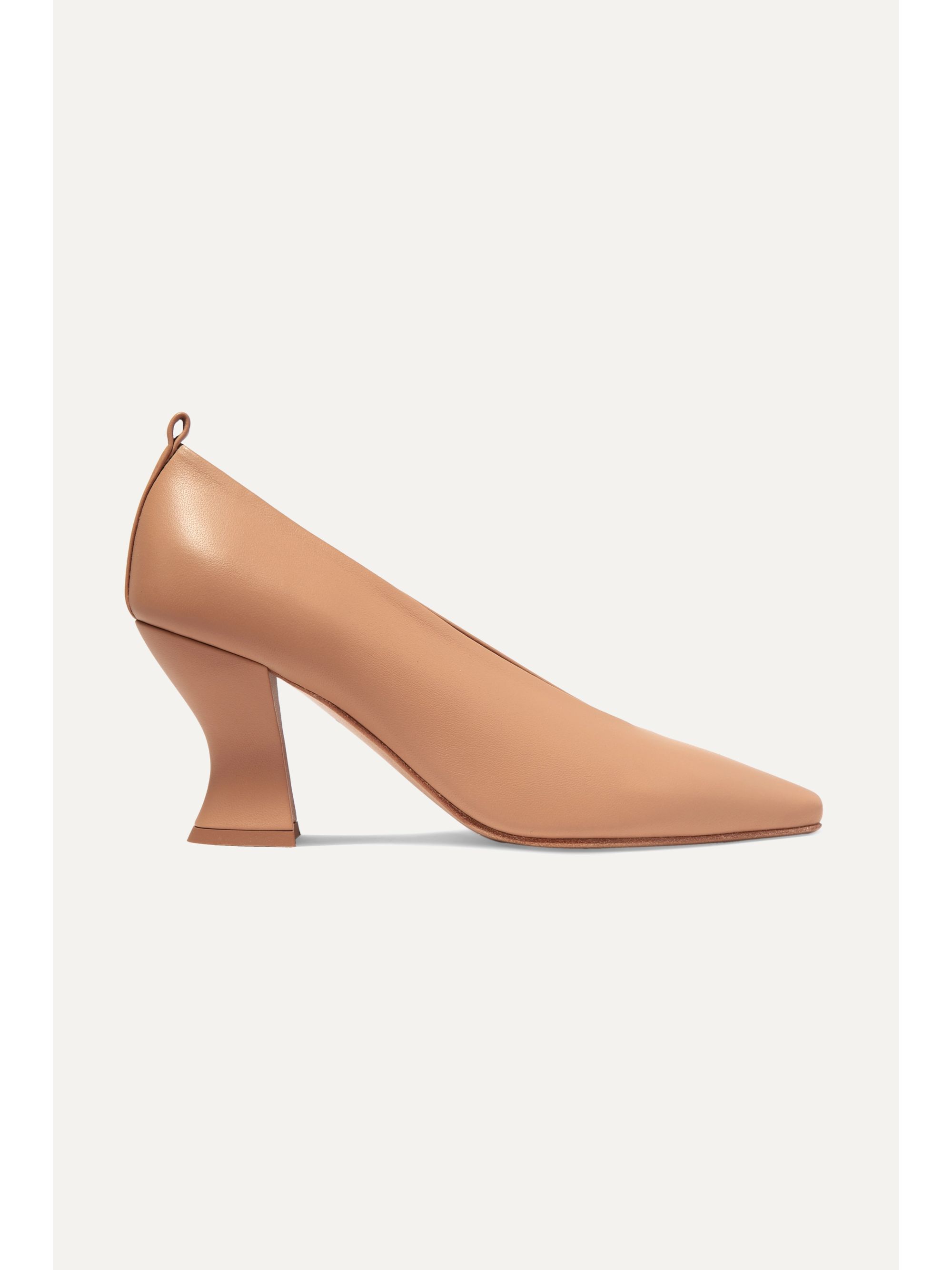 bottega veneta almond leather pumps