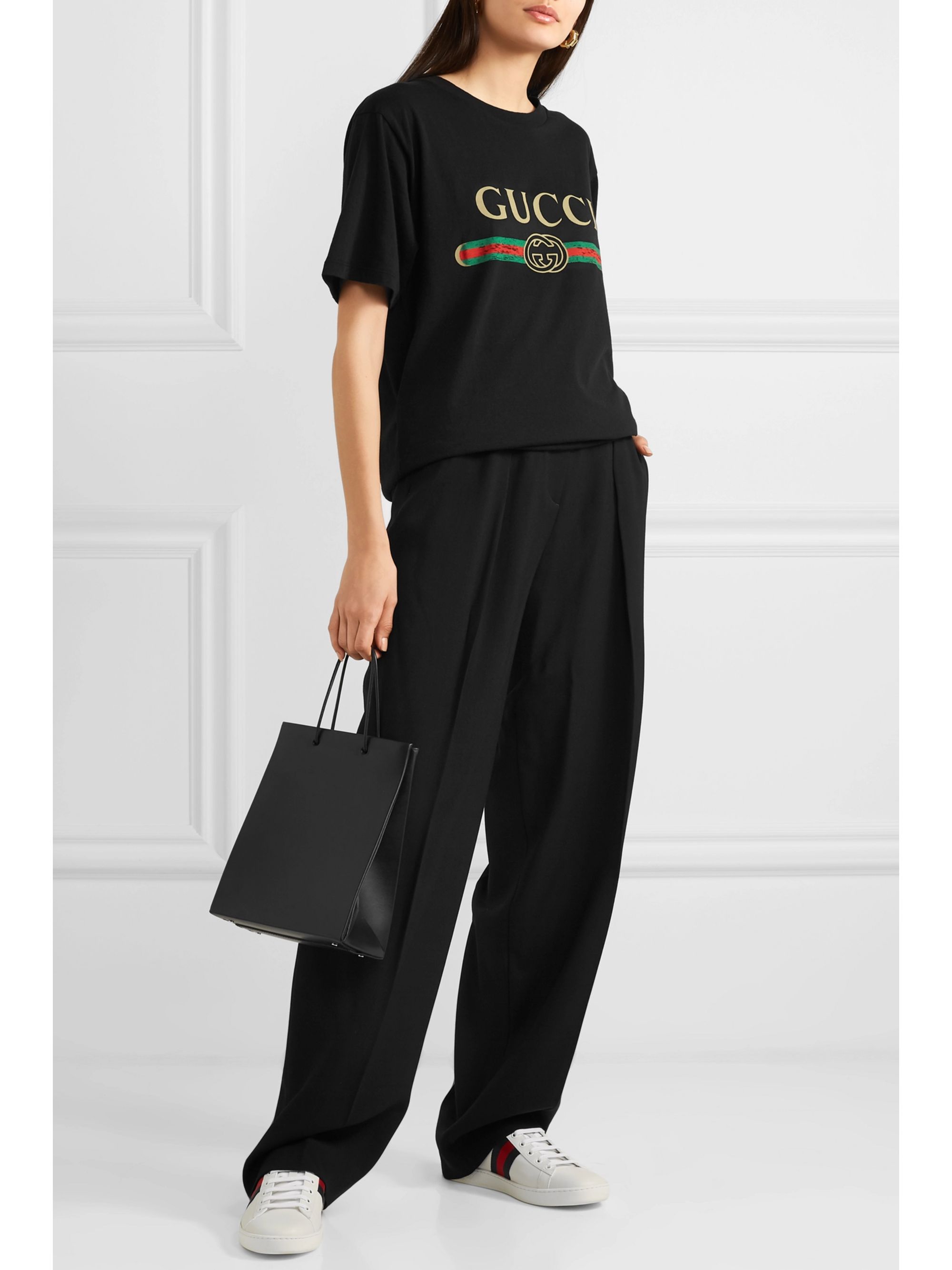 black gucci t shirt outfit