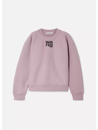 ALEXANDER WANG T OVERSIZED PRINTED COTTON-BLEND FLEECE SWEATSHIRT