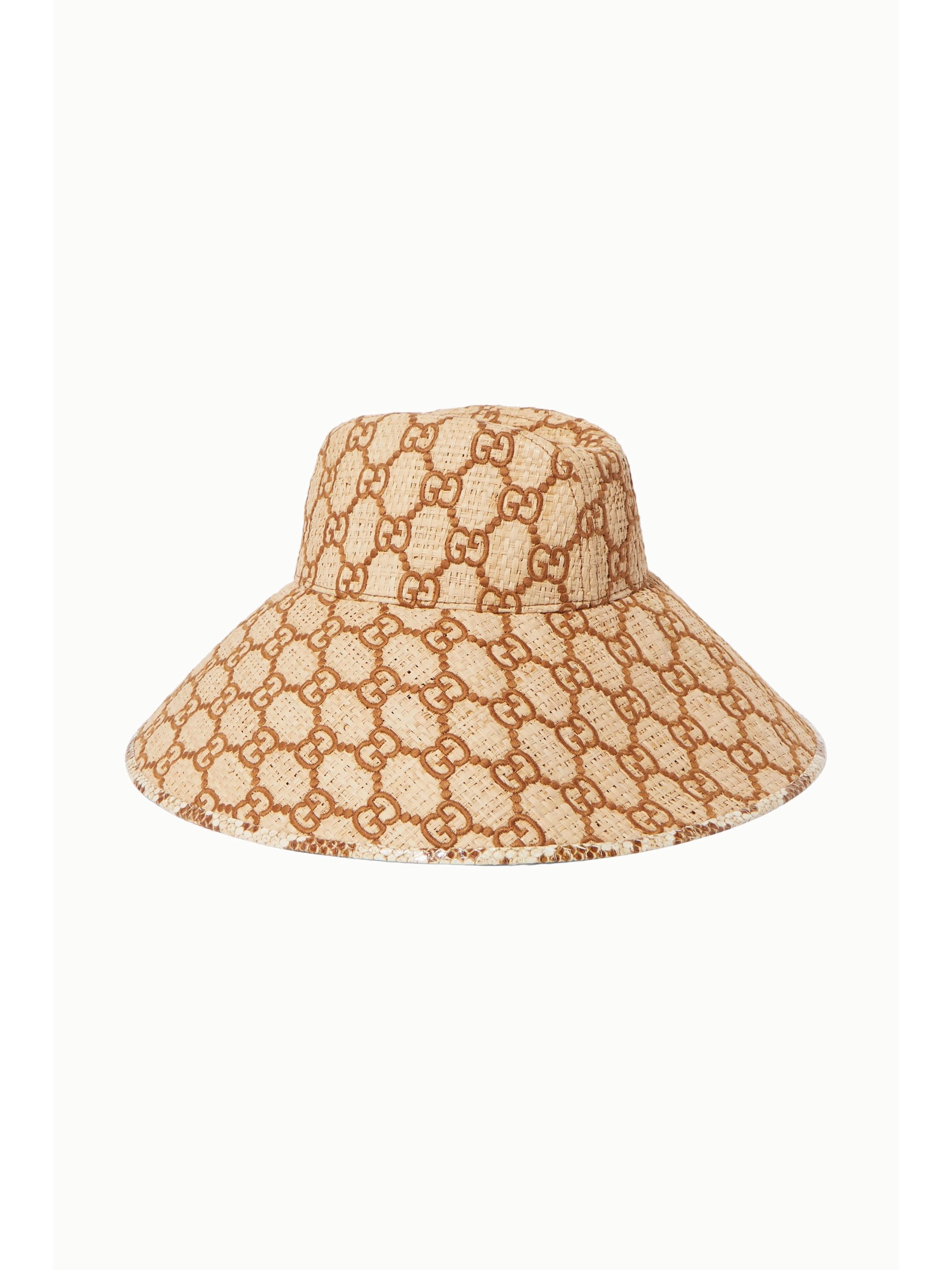 gucci straw bucket hat