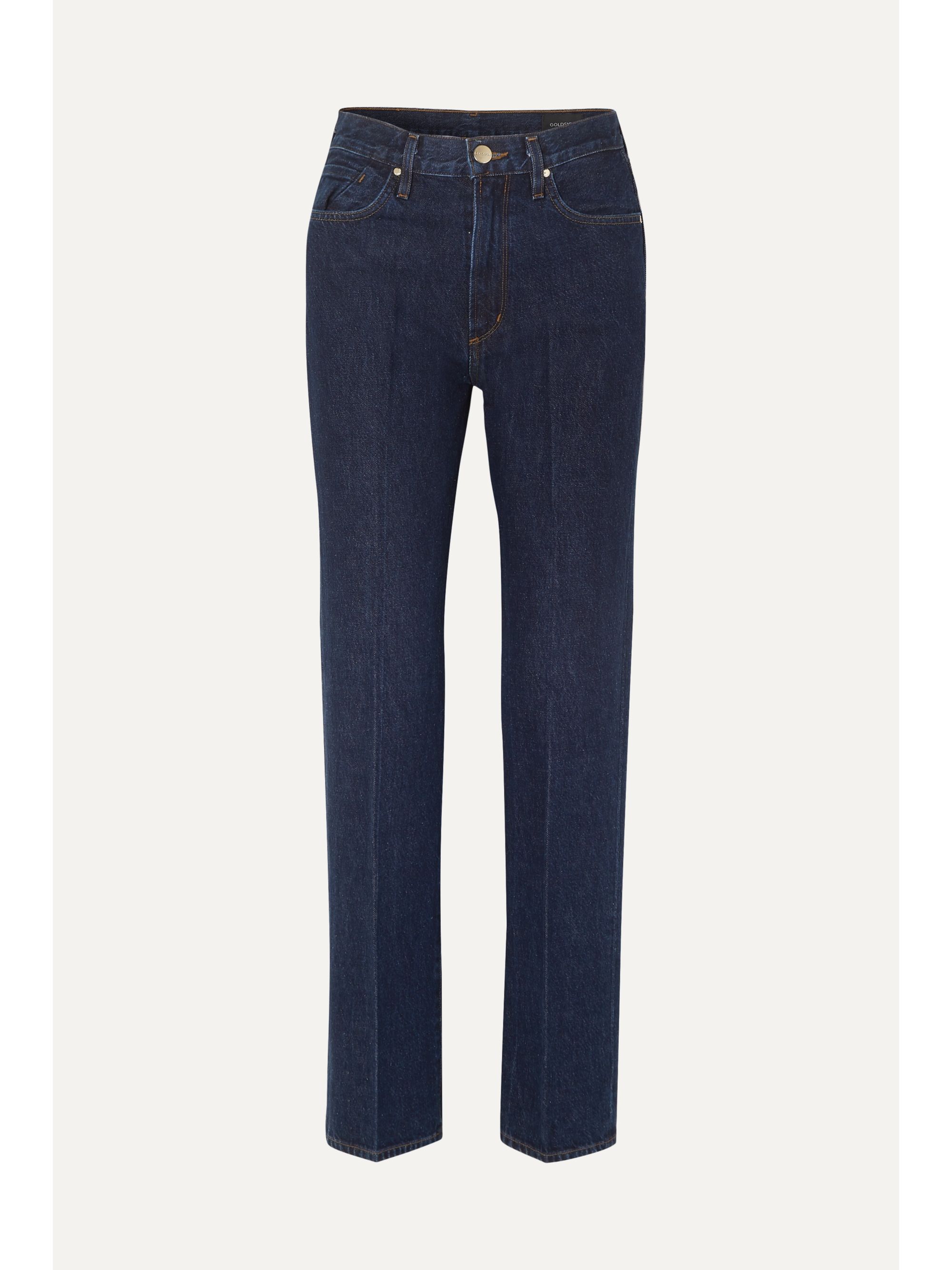 high rise dark denim jeans