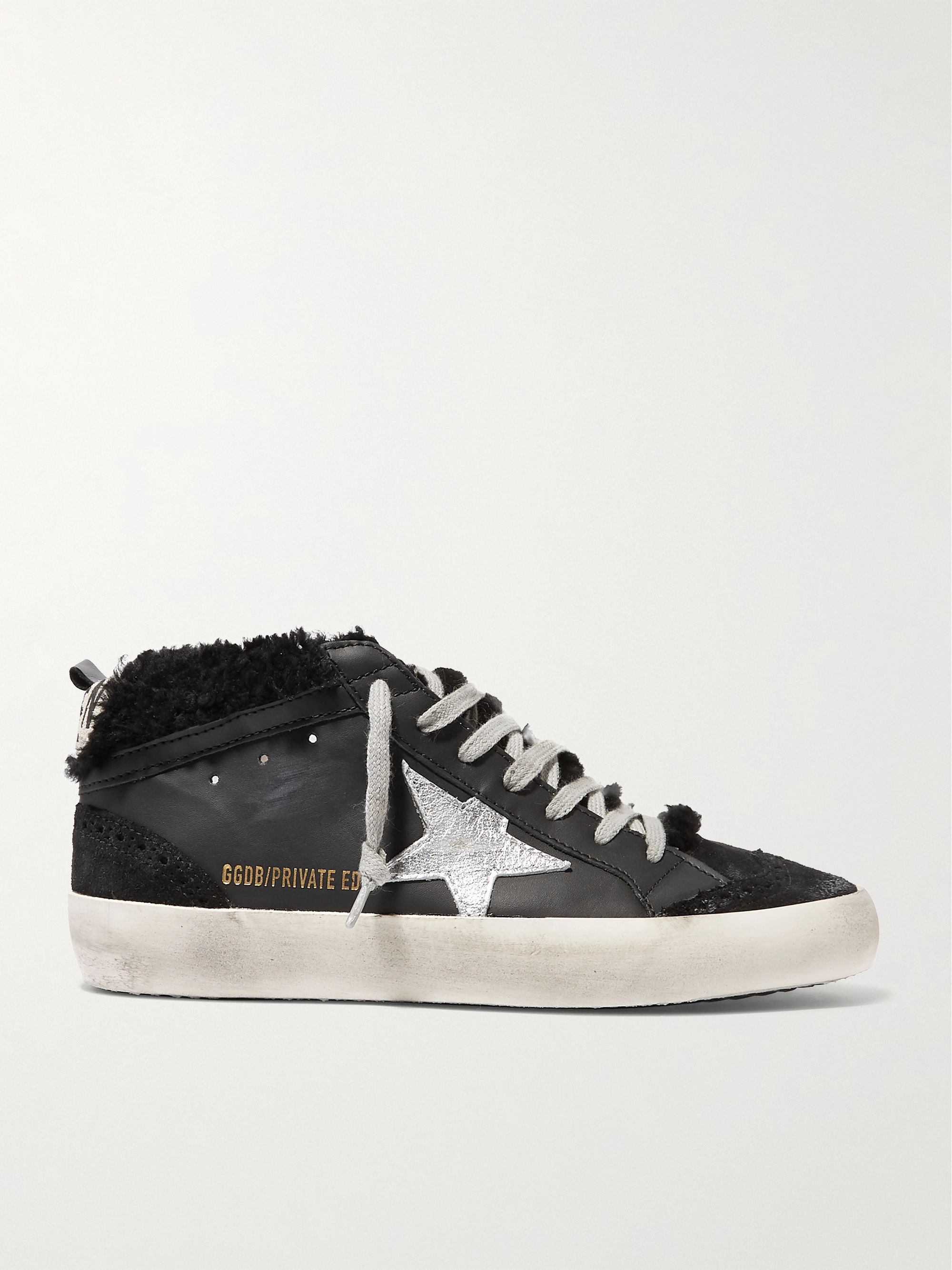 shearling lined golden goose sneakers