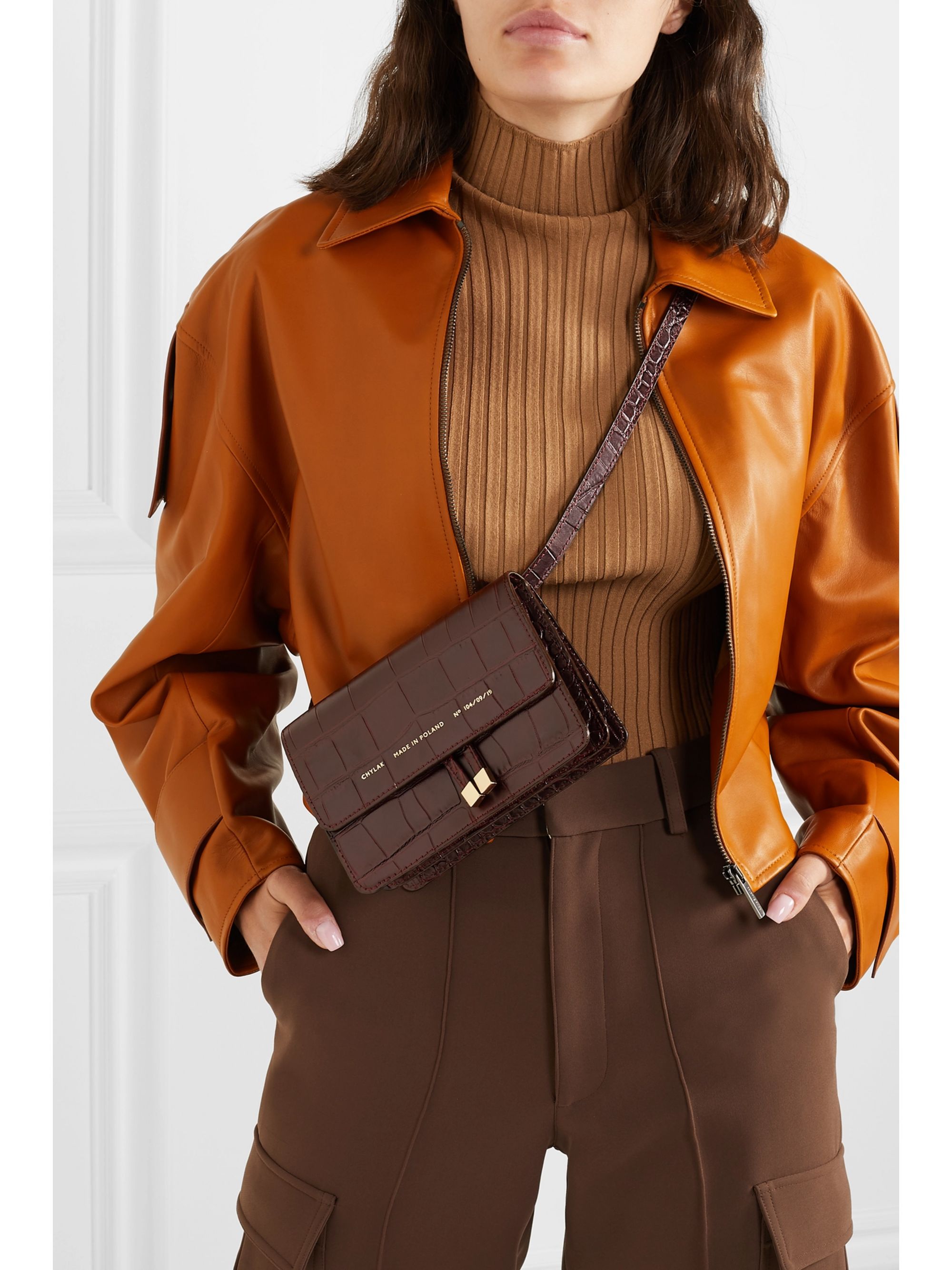 burgundy belt bag