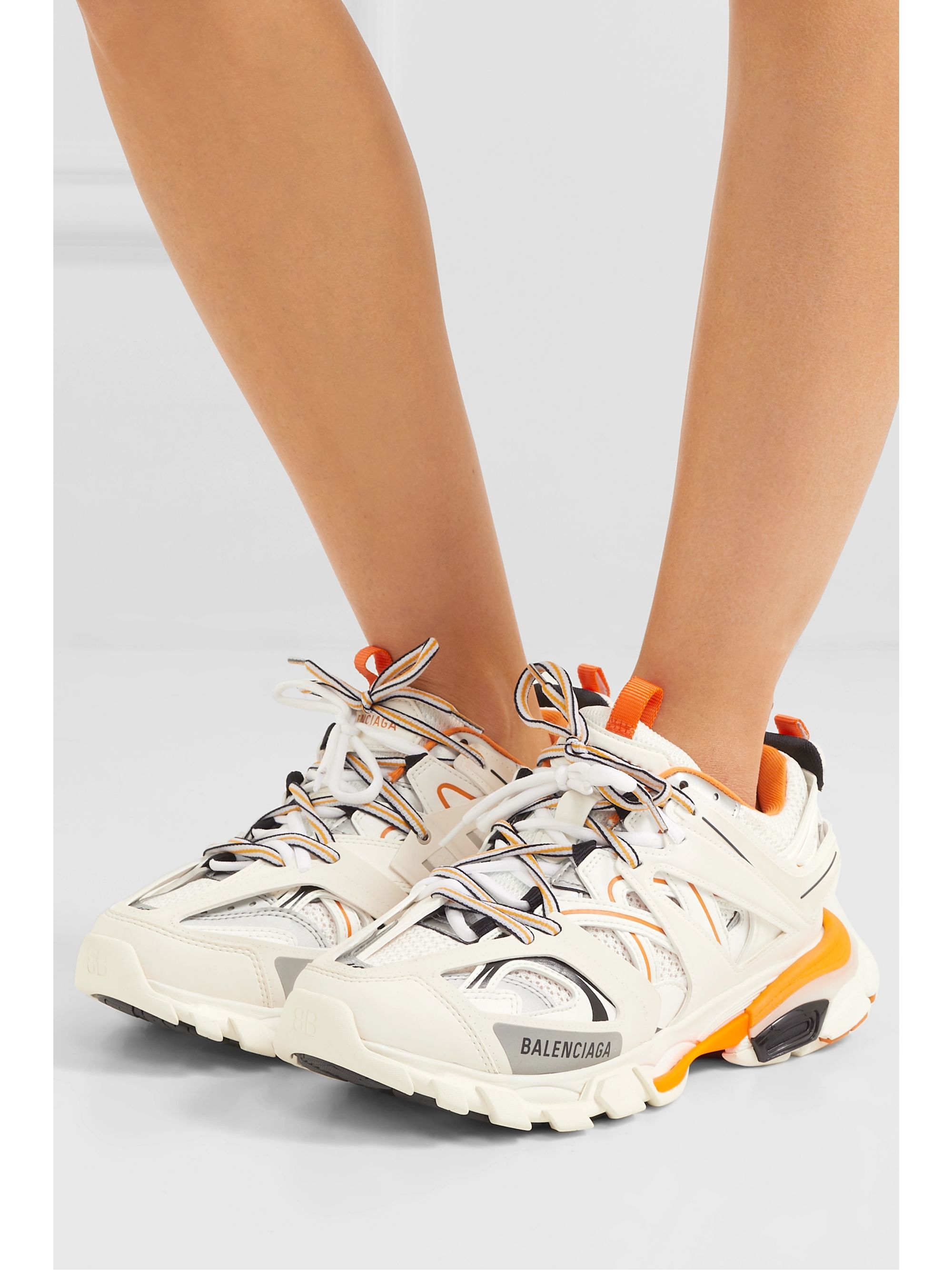 balenciaga track sneakers white orange