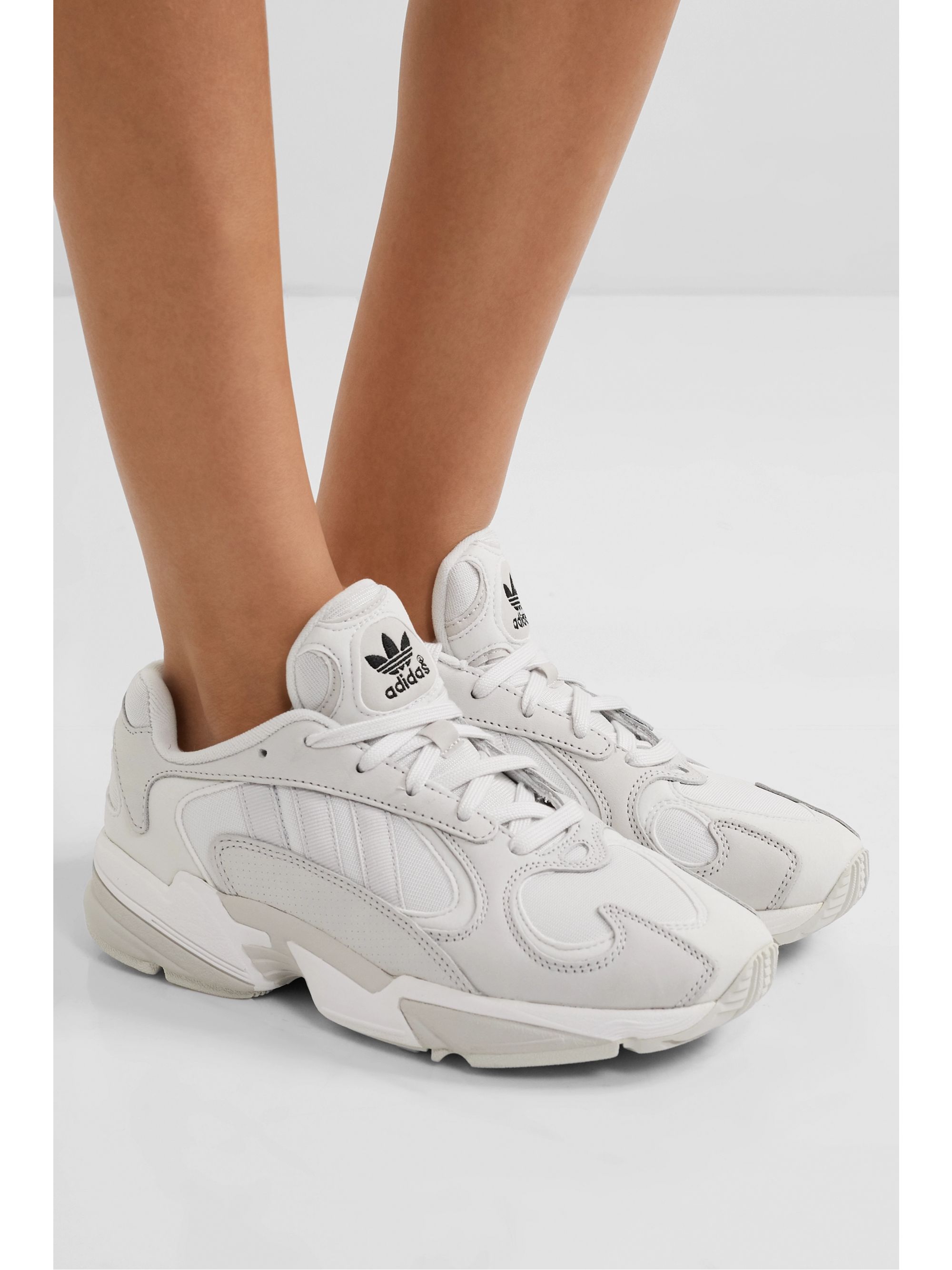 Off-white Yung-1 suede and mesh sneakers | adidas Originals | NET-A-PORTER