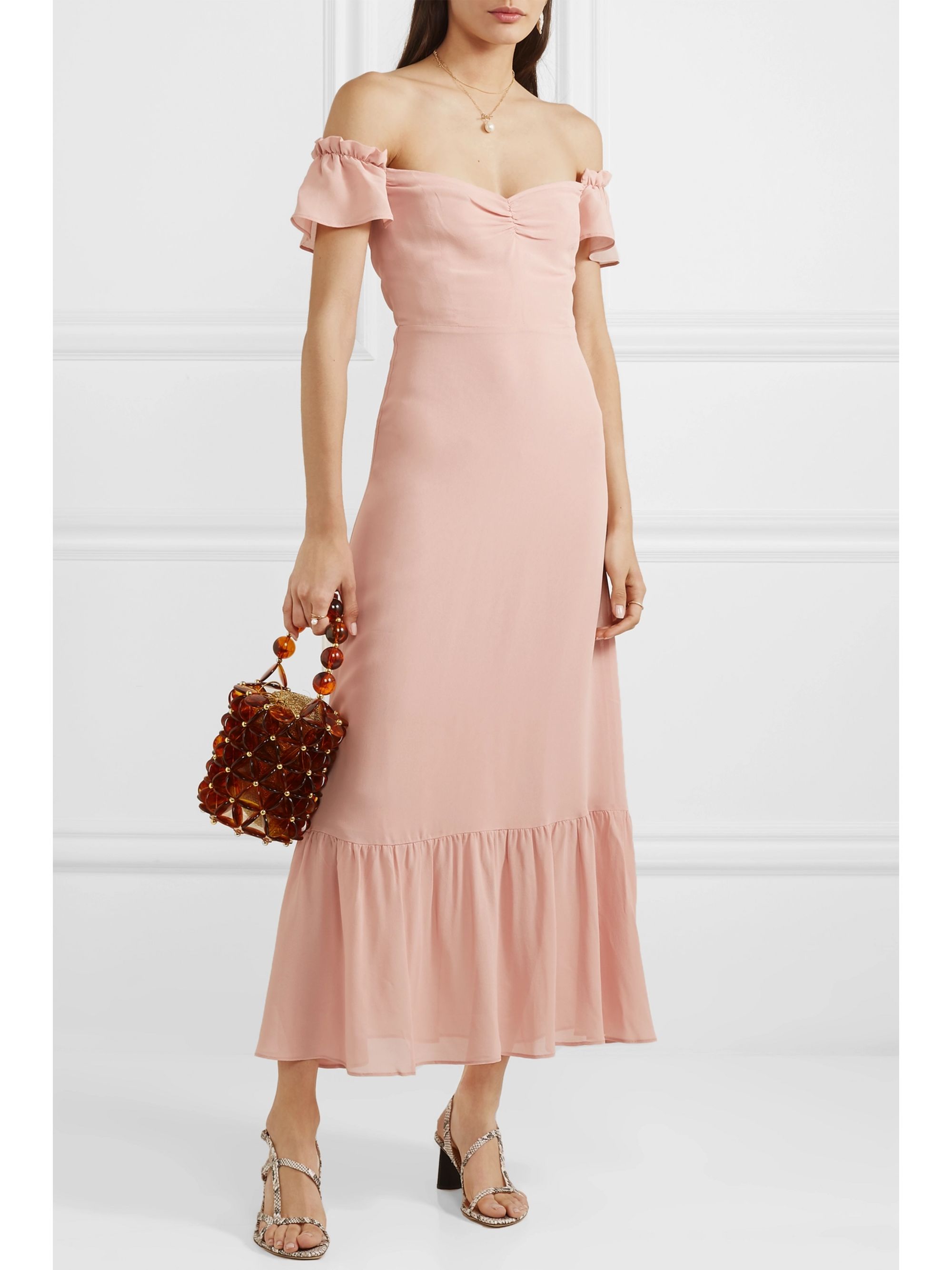 reformation peach dress