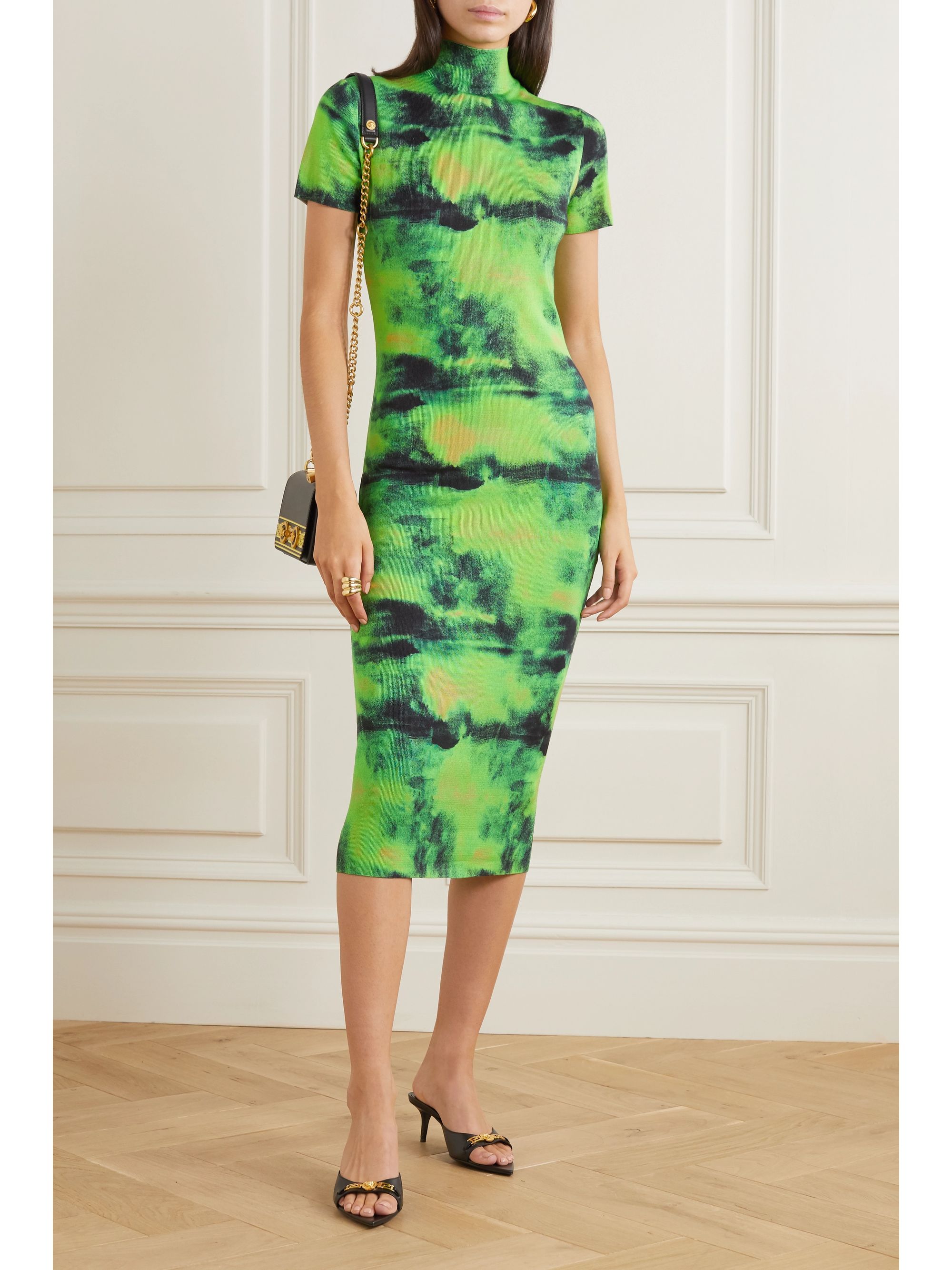 green tie dye dress