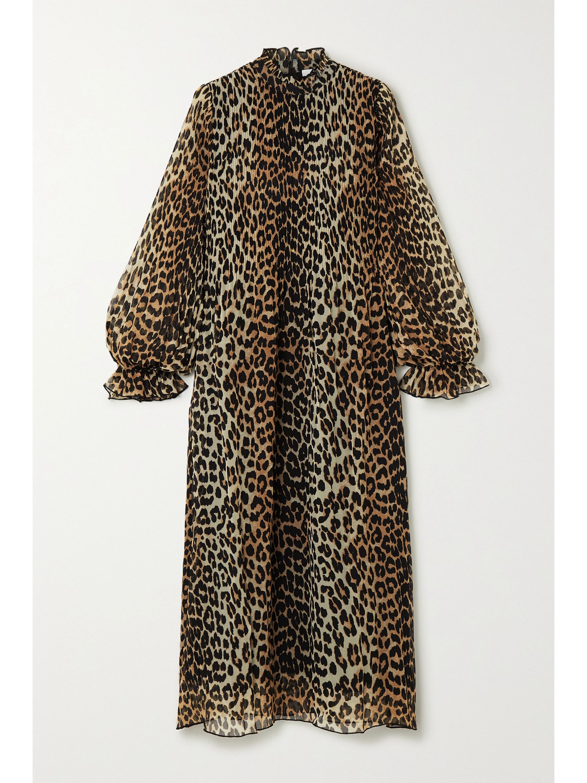 leopard print plisse dress