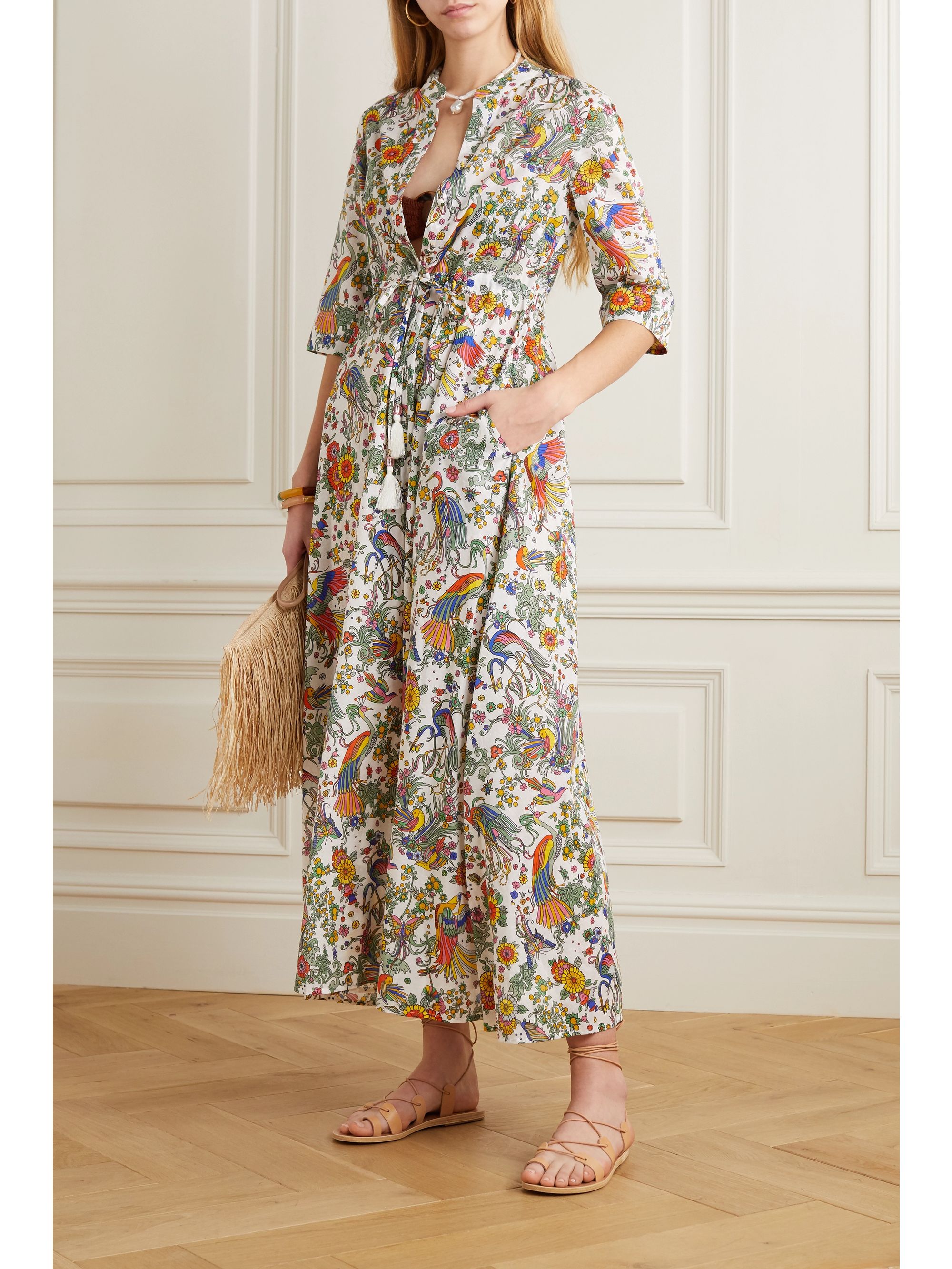 tory burch printed cotton dress