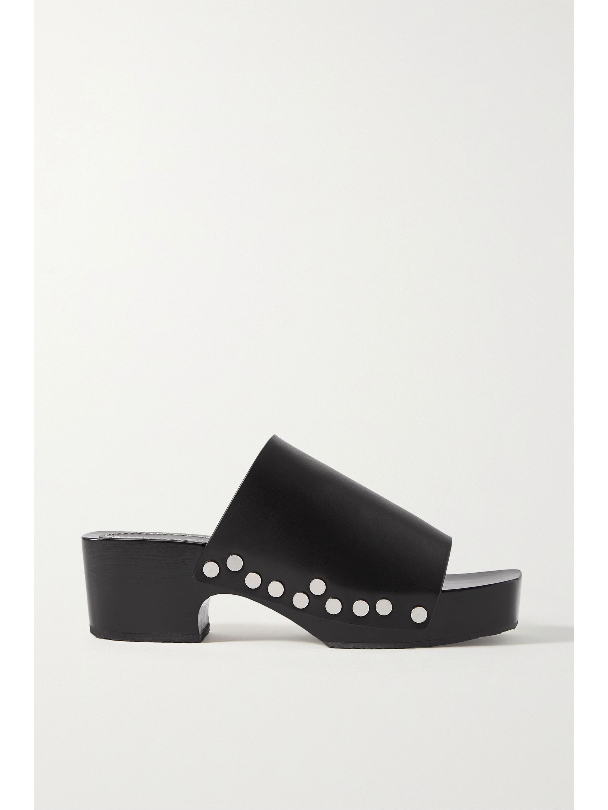 black studded mules