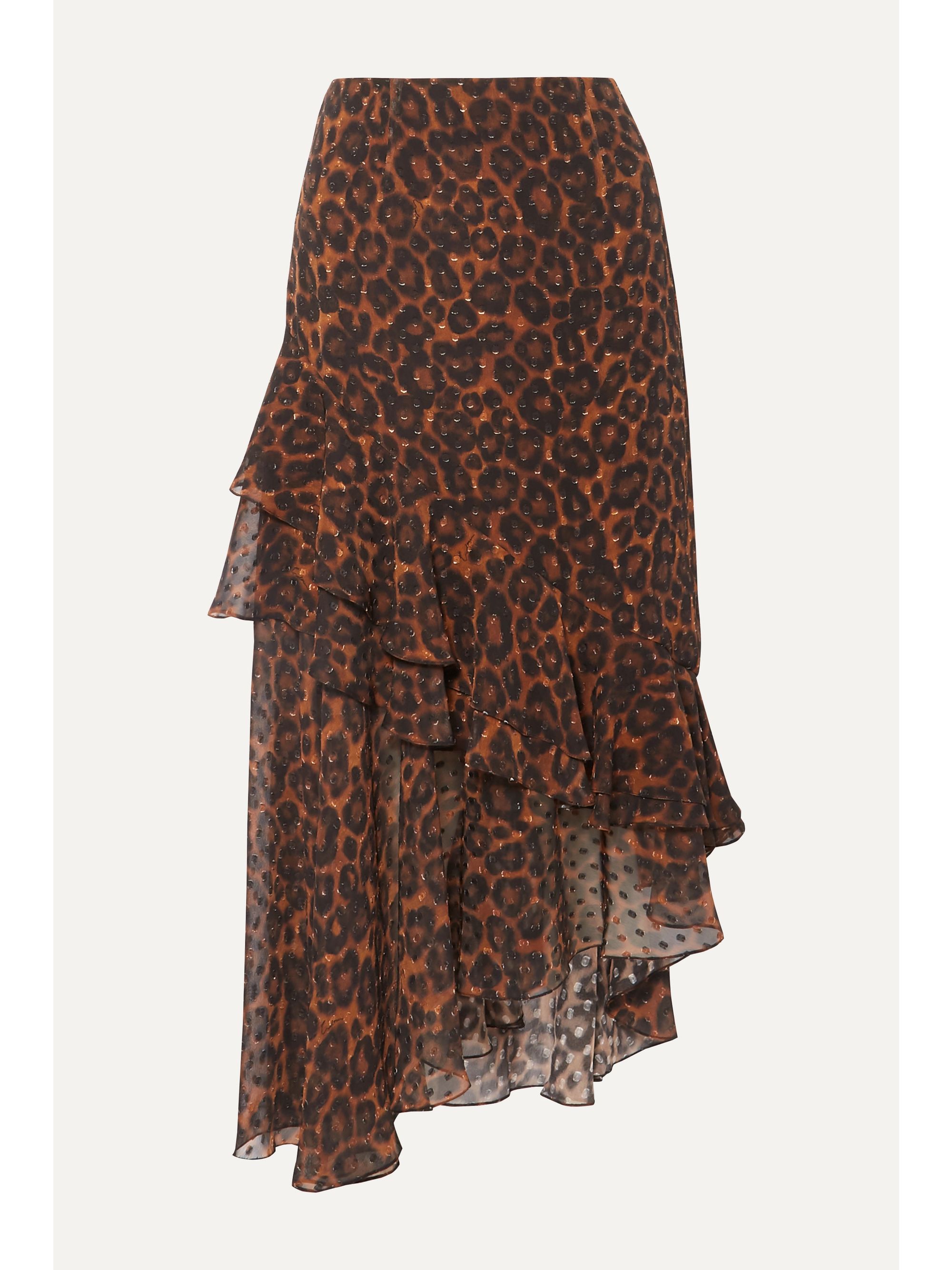 chiffon leopard print skirt