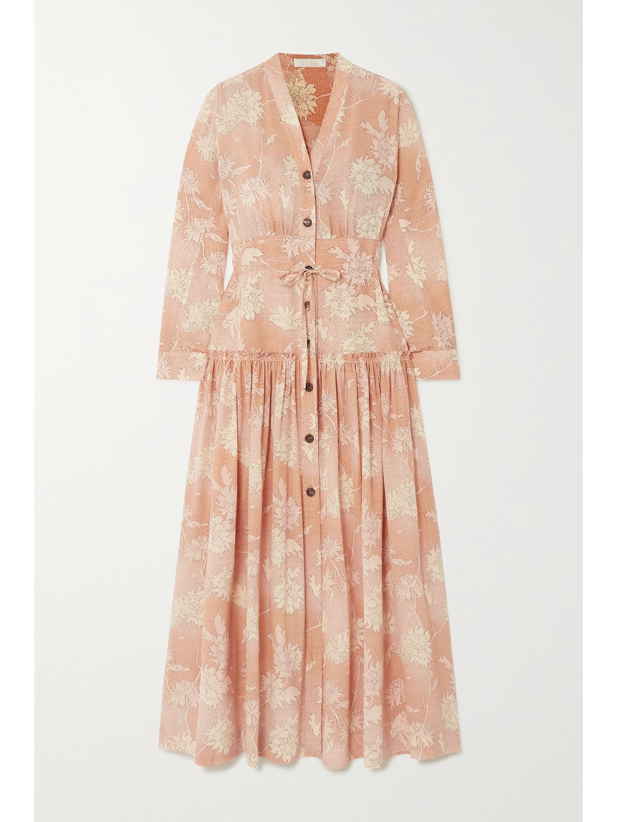 pink flower maxi dress