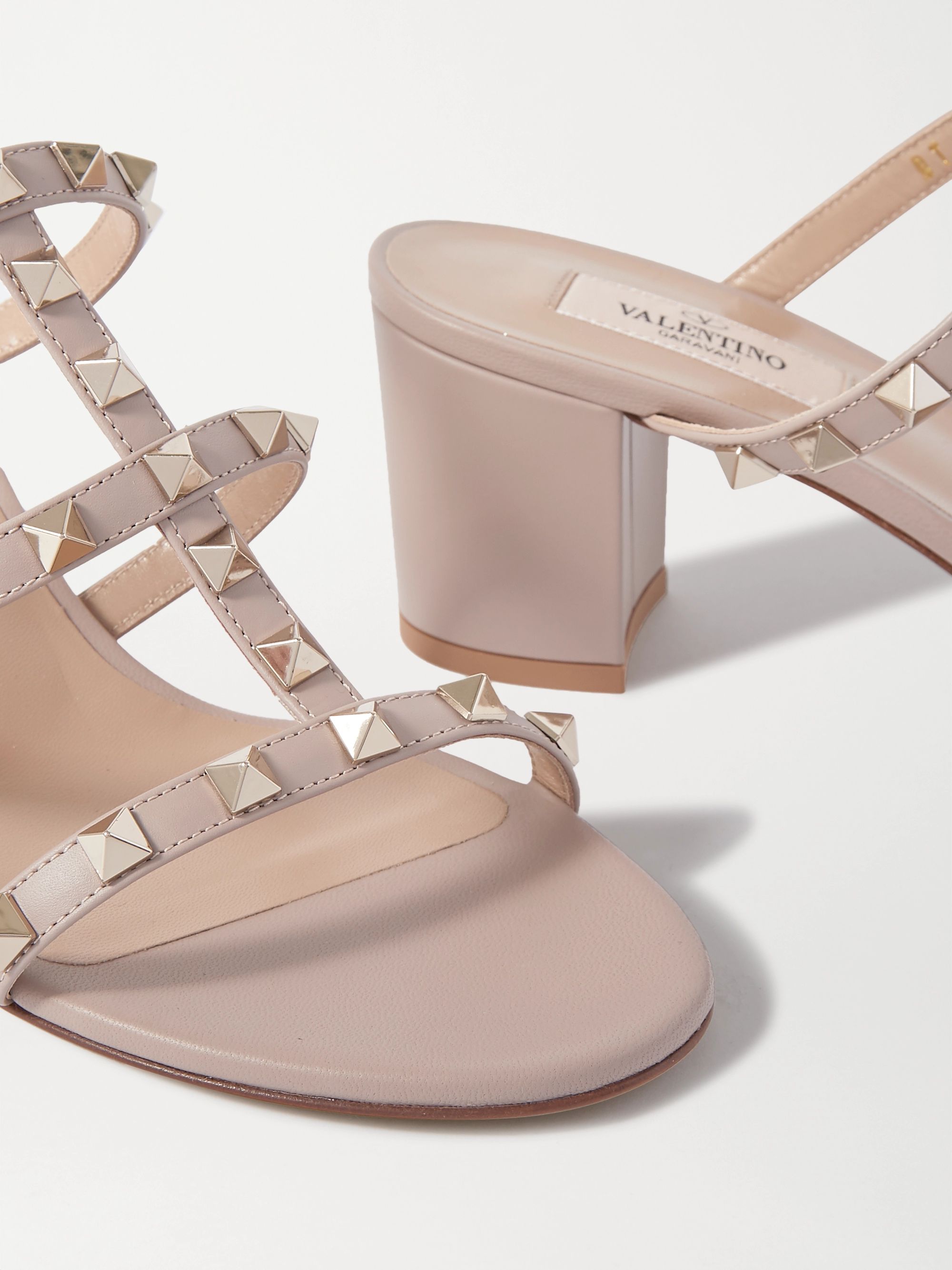 valentino garavani rockstud flat leather mules