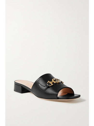 GUCCI Zumi embellished leather mules