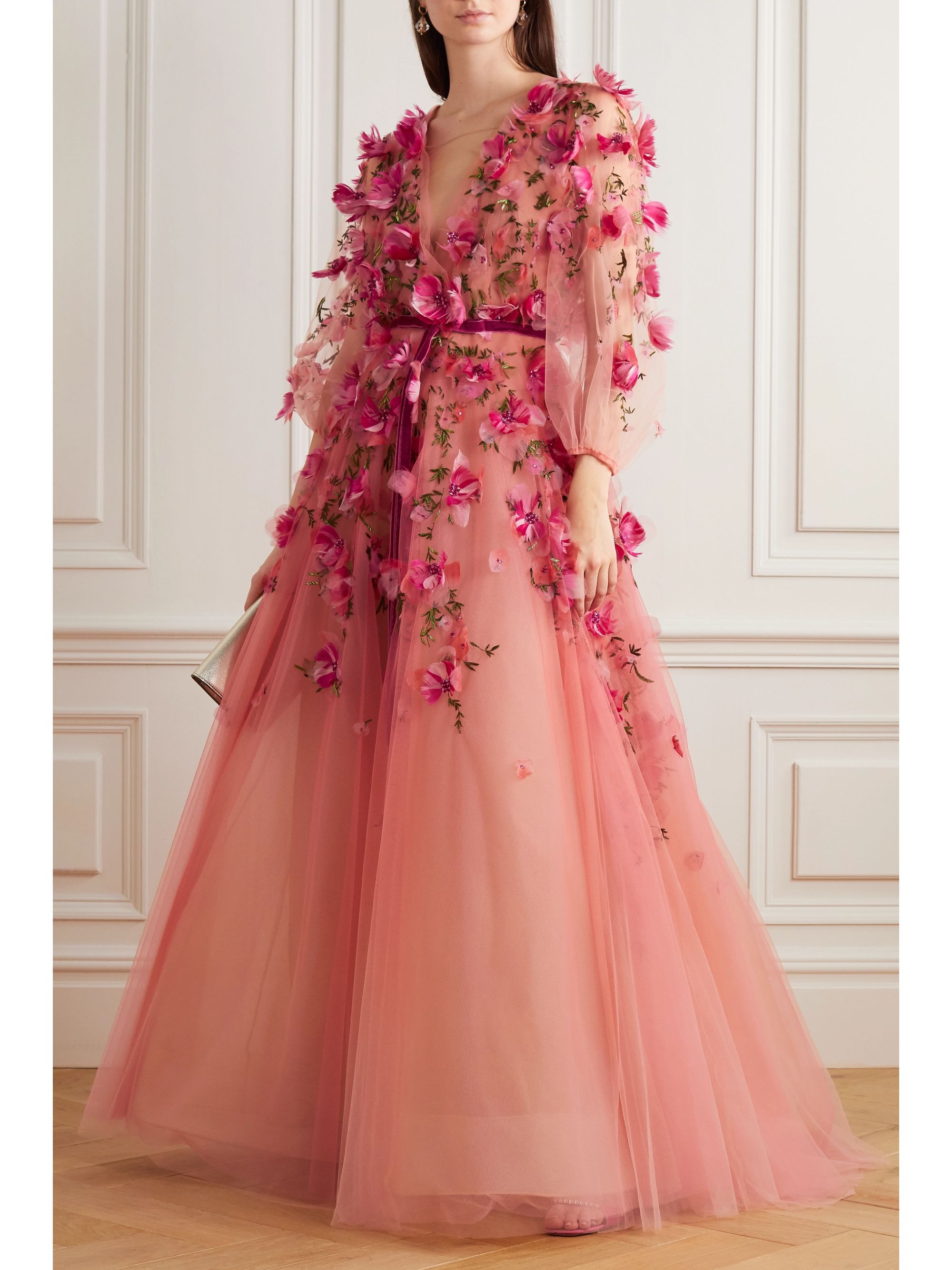 pink tulle gown