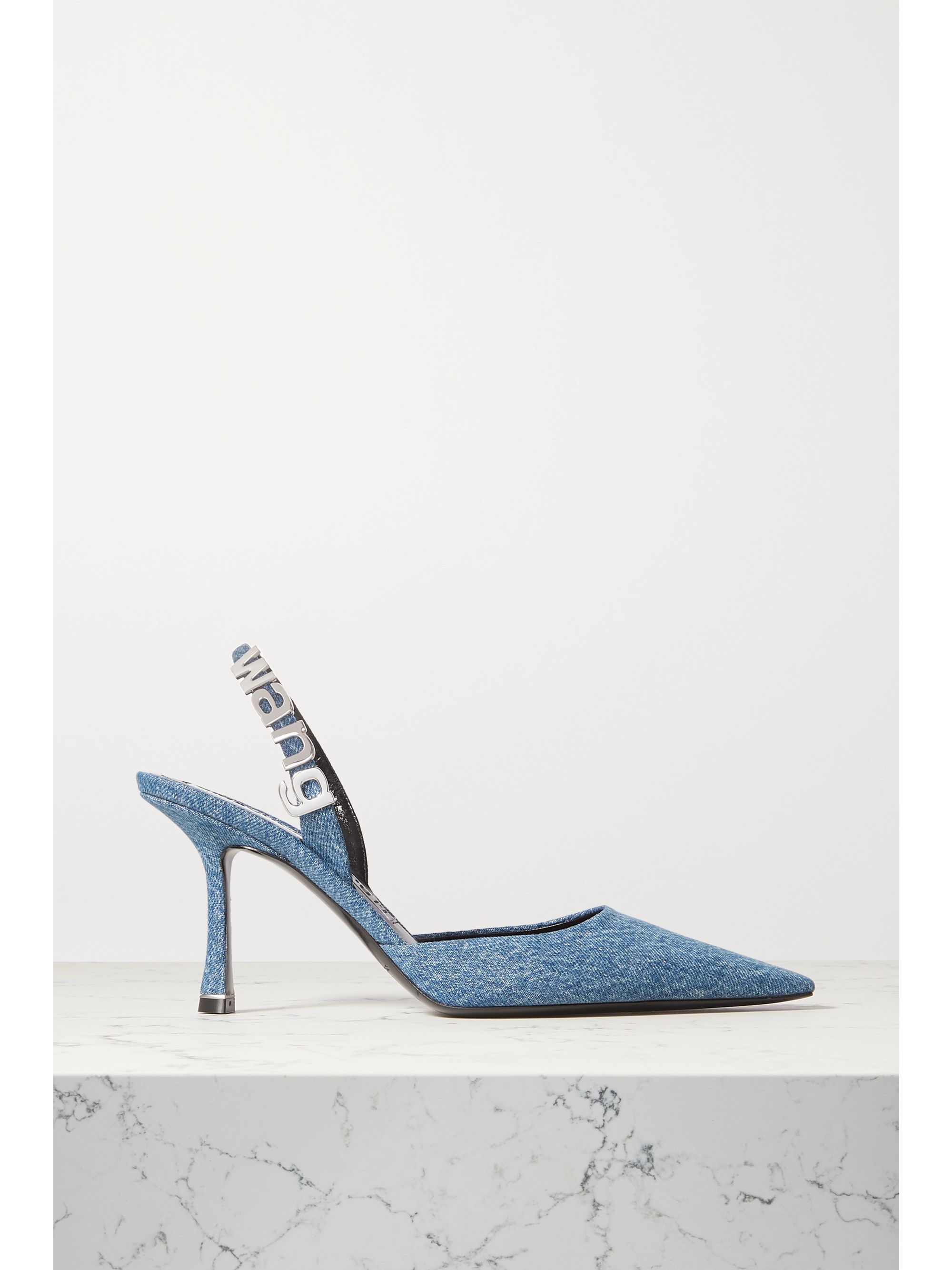 denim slingback shoes