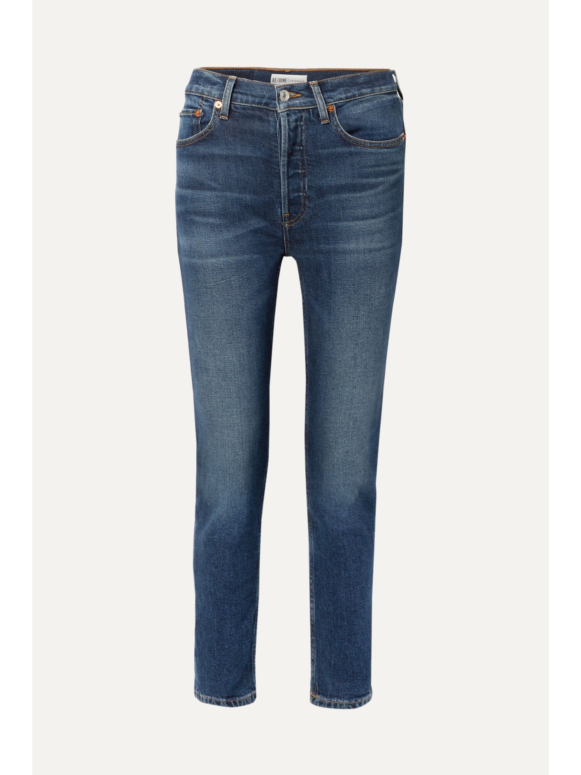 redone high rise ankle crop stretch