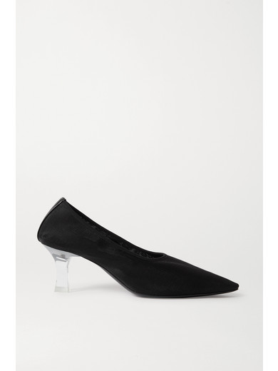 THE ROW SOCK LEATHER-TRIMMED MESH PUMPS