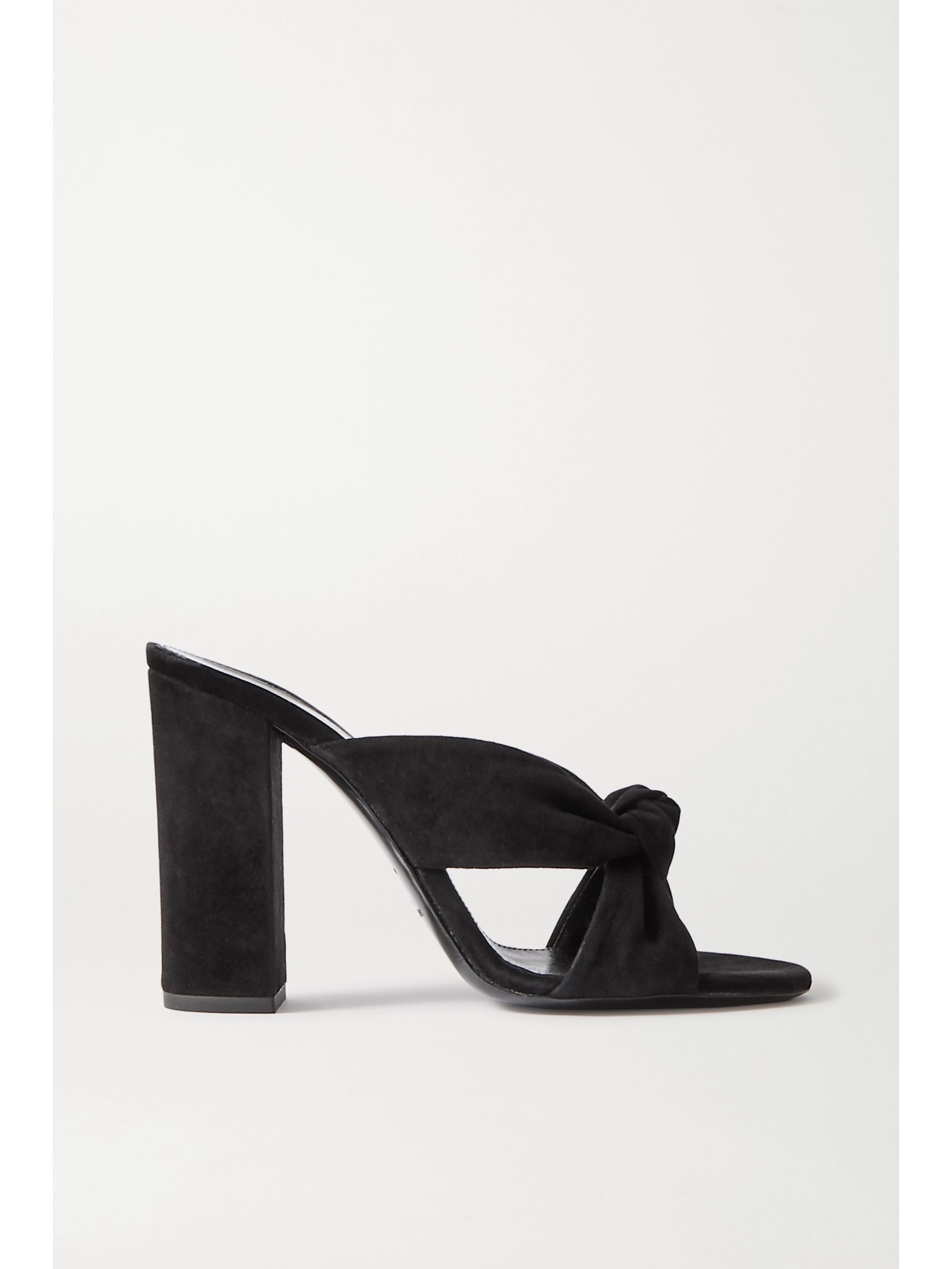 Black Bianca knotted suede mules 