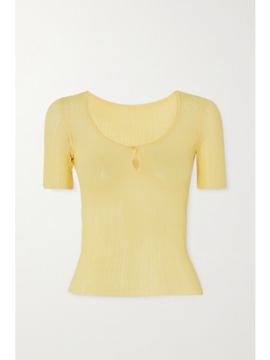 JACQUEMUS LOIZA RIBBED-KNIT TOP