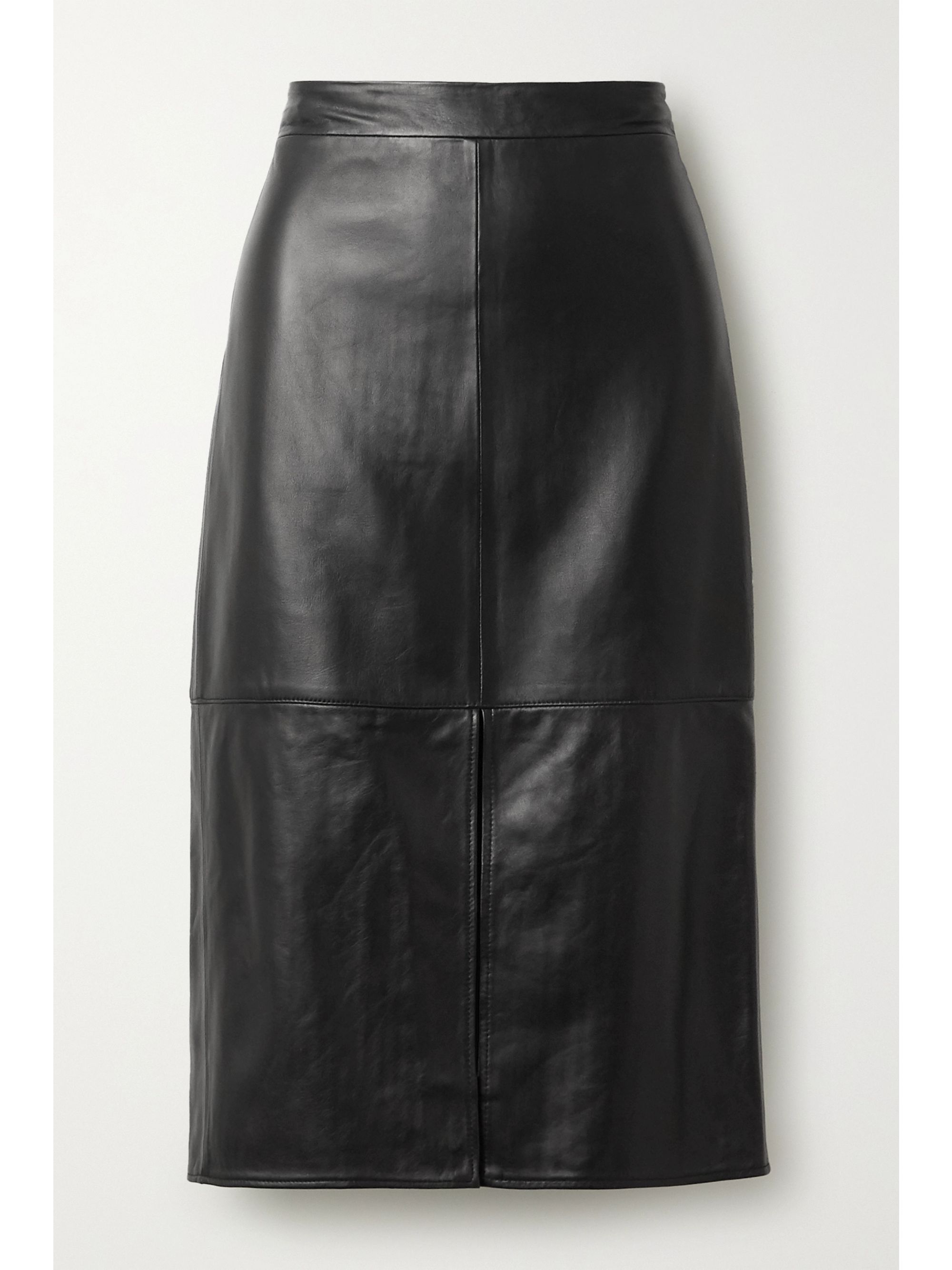 black leather skirt with pockets