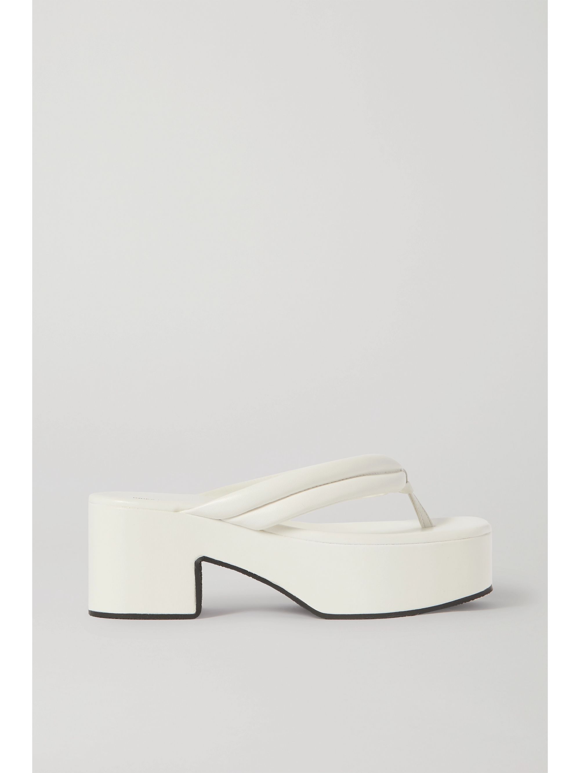 white platform flip flops