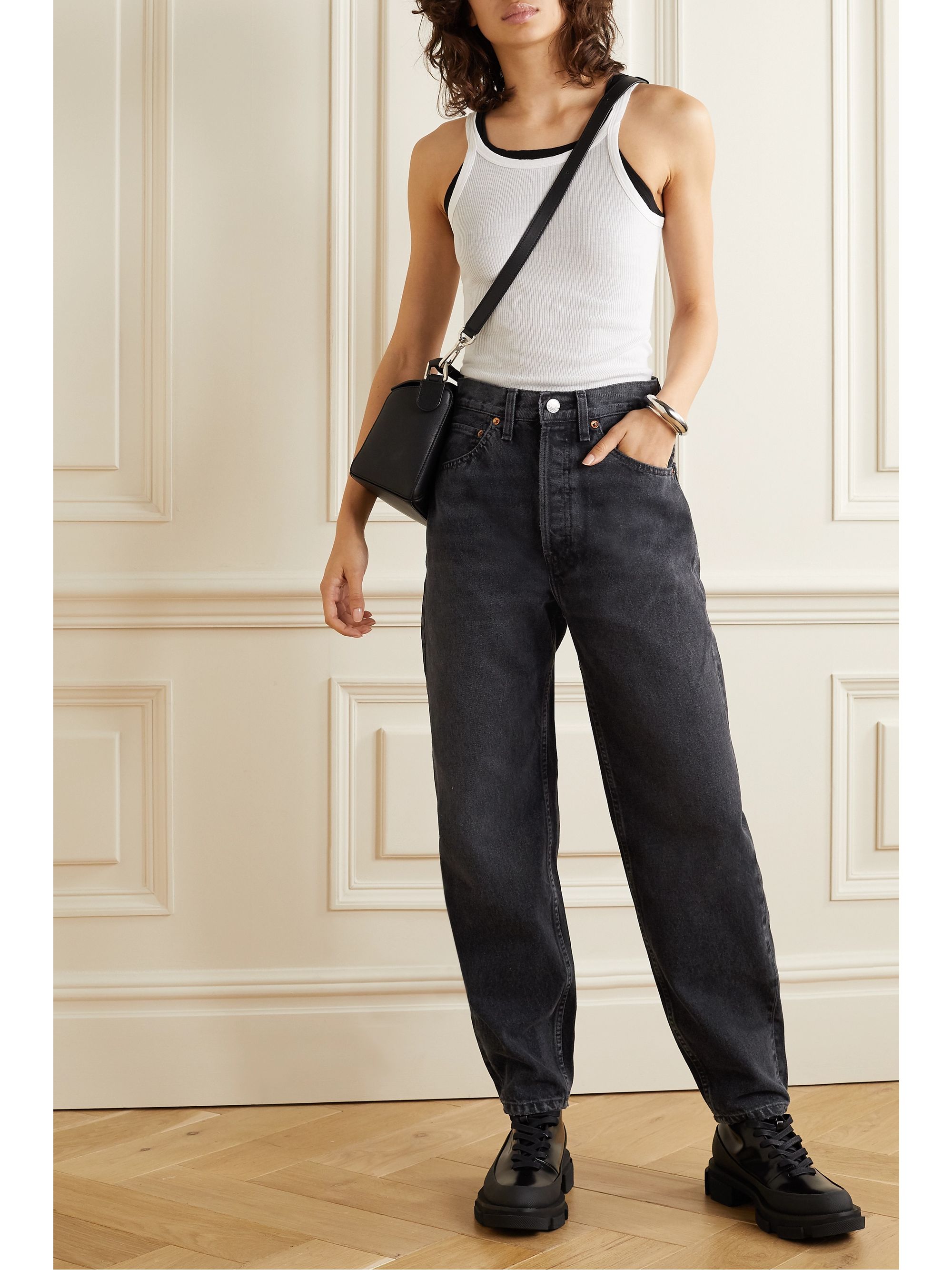 redone jeans black