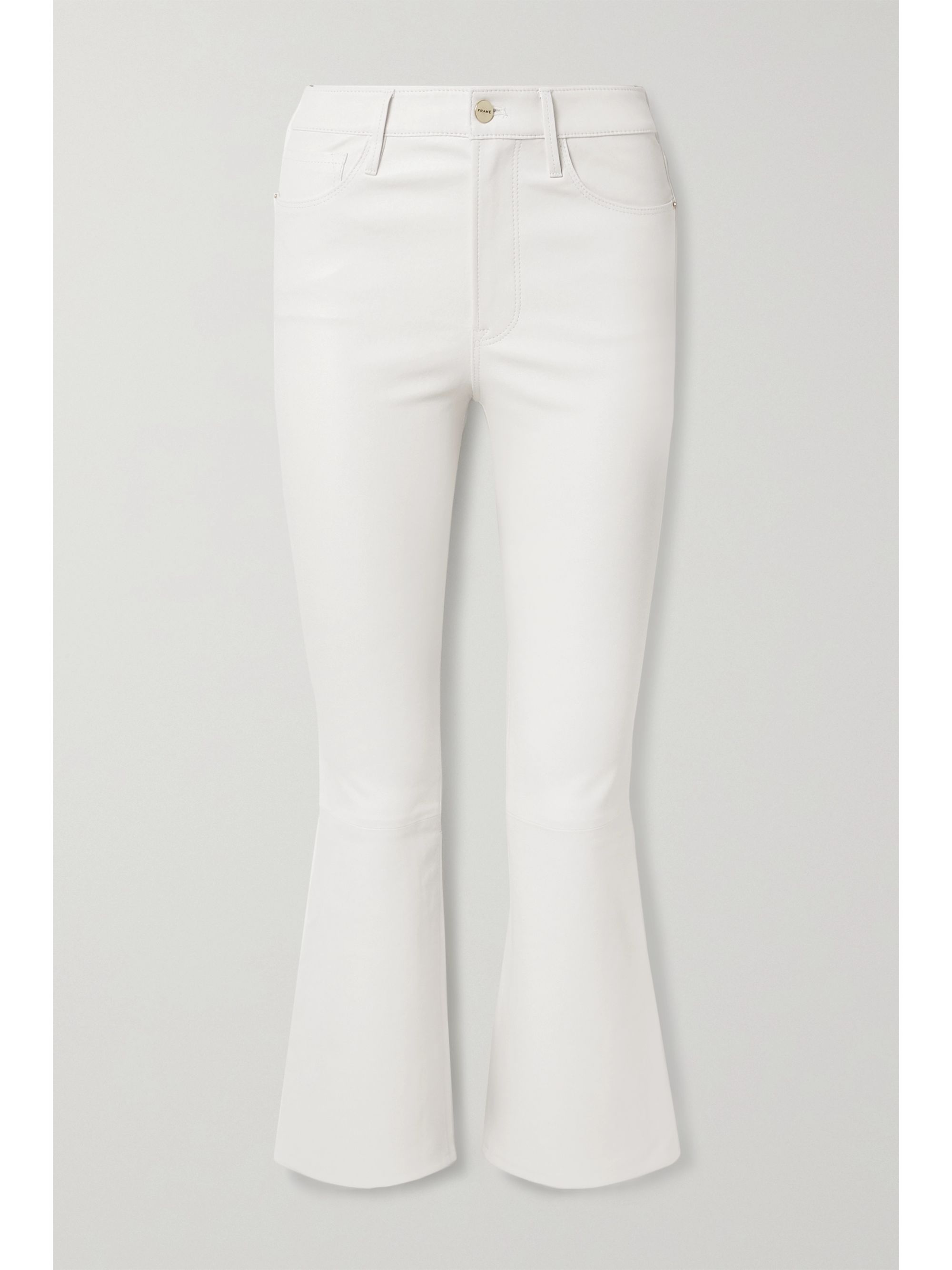 white leather jeans
