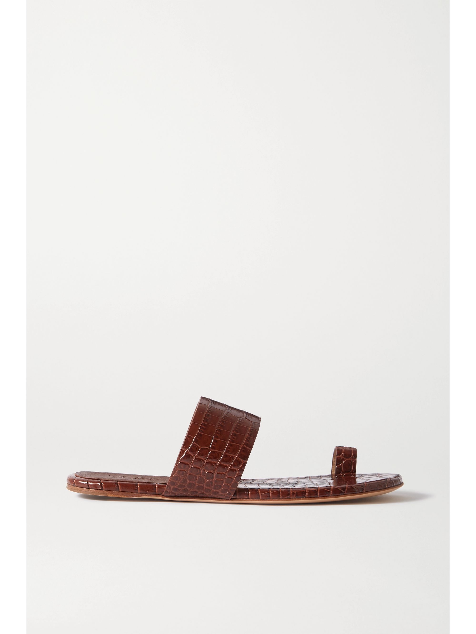 croc leather sandals