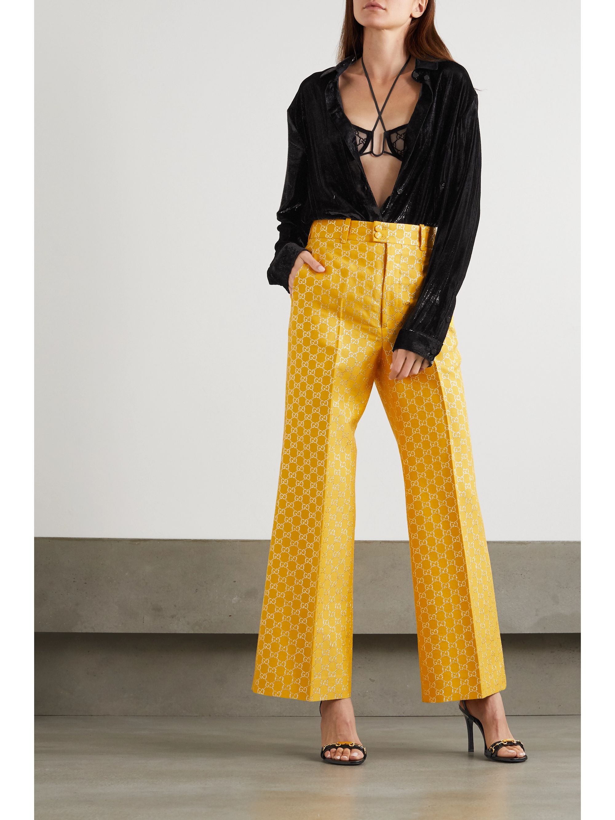 gucci metallic pants