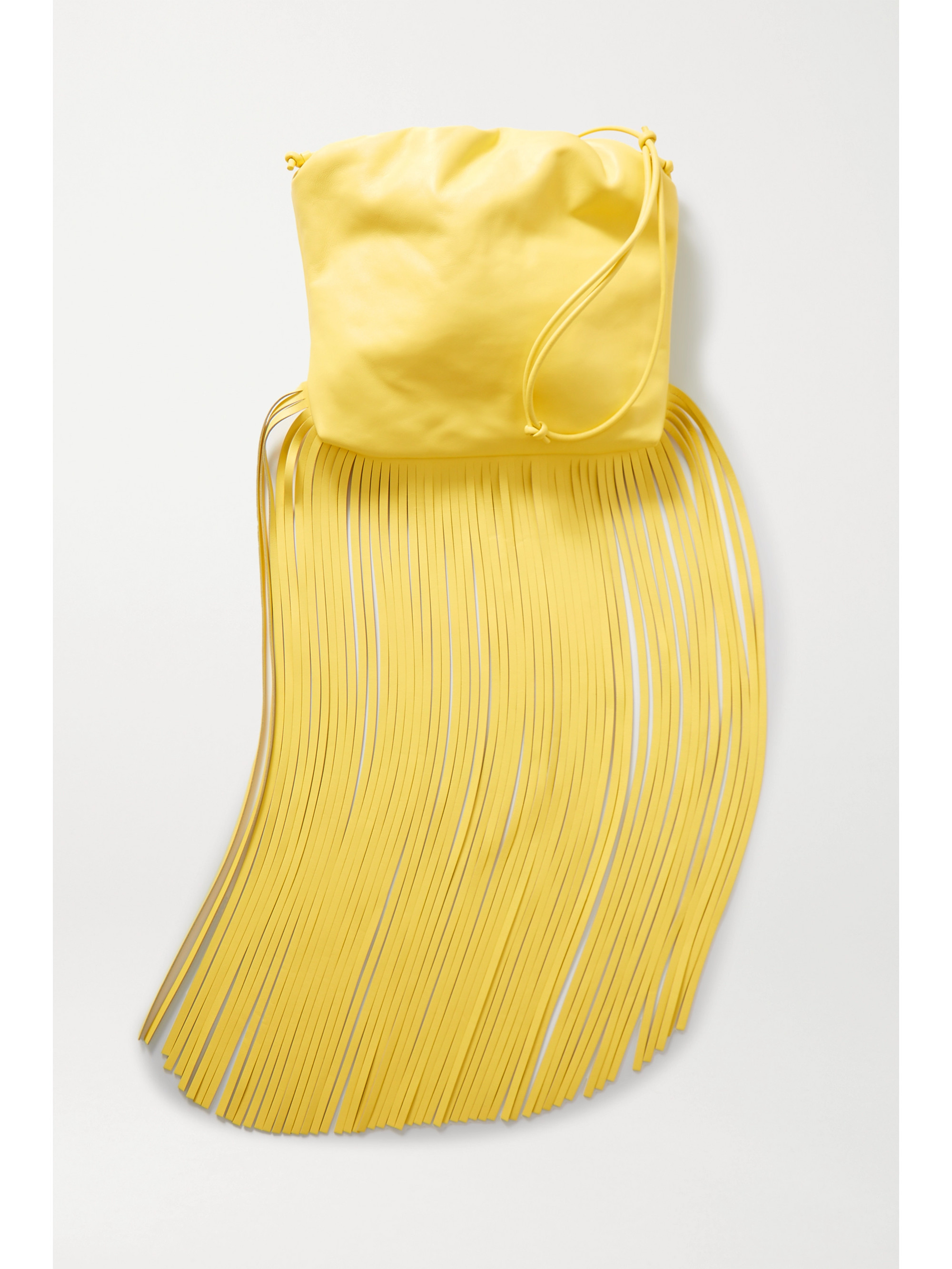 Bottega Veneta Fringe gathered leather shoulder bag