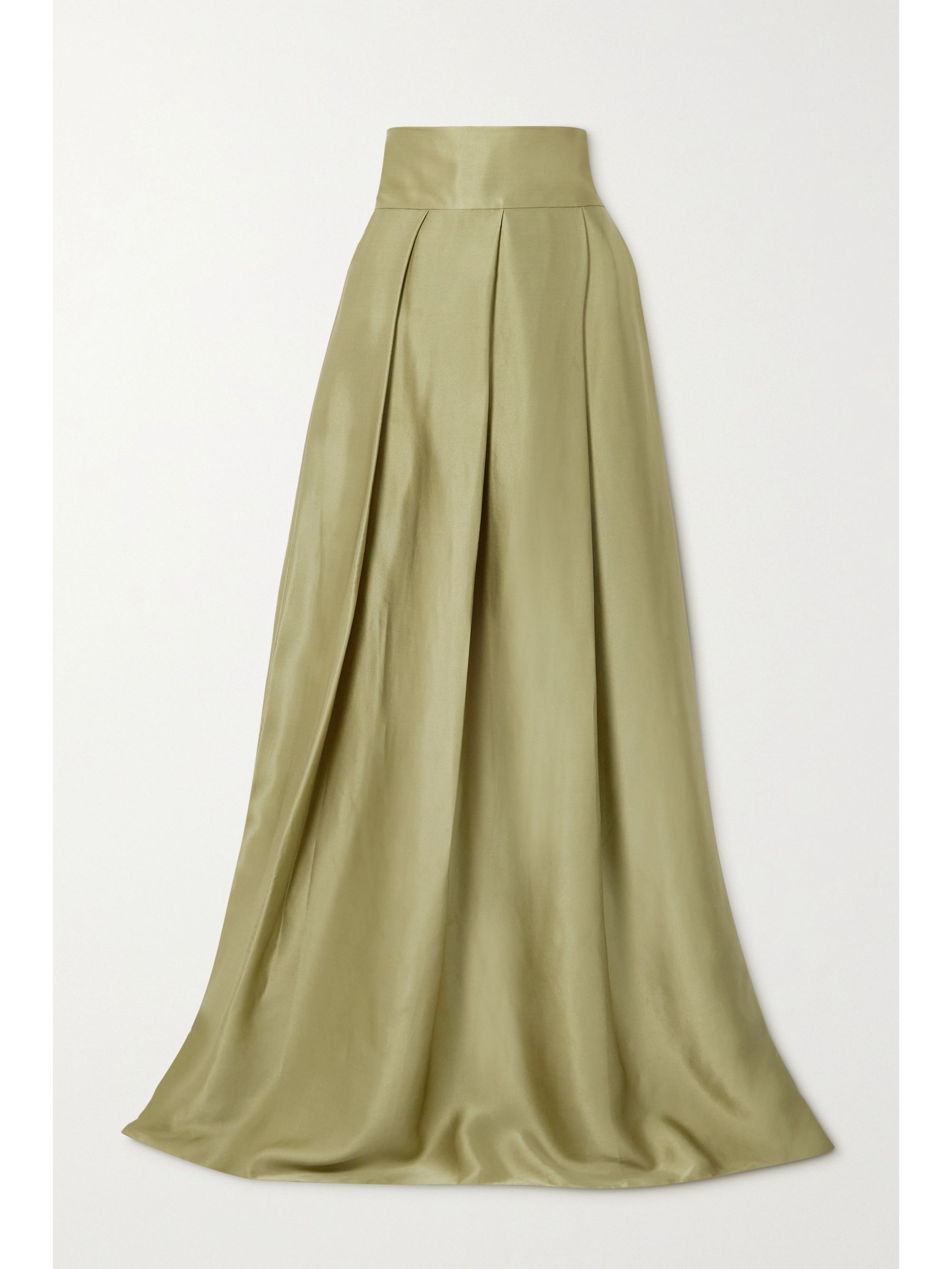 satin maxi skirt with split
